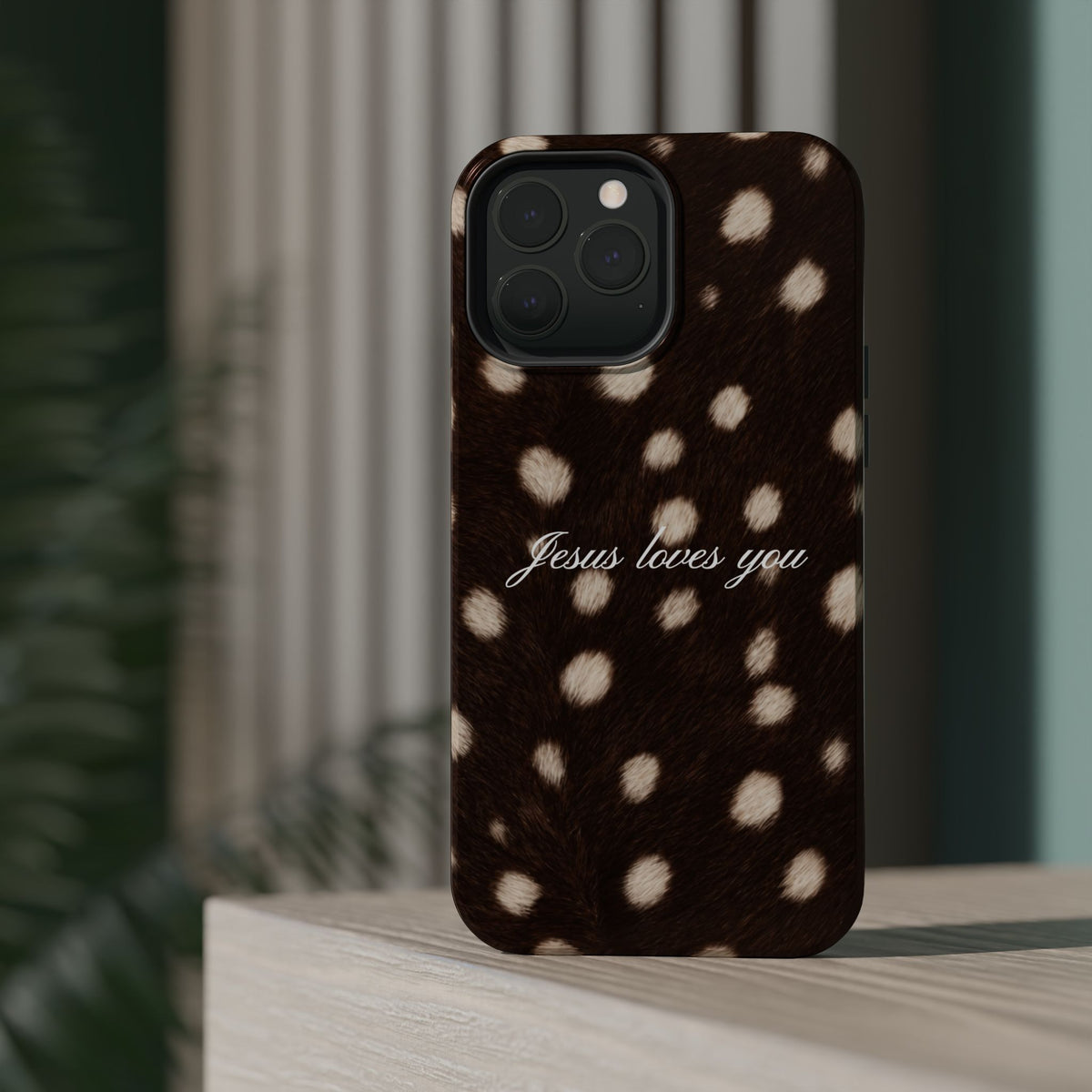 Jesus loves you Dark Fawn MagSafe Phone Case