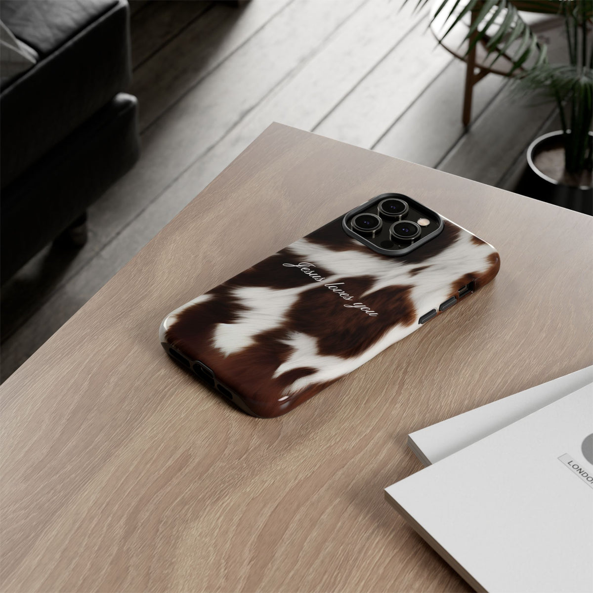 Jesus loves you Cow Phone Case