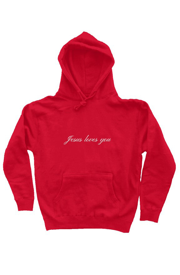 Jesus Hoodie Embroidered Front Red