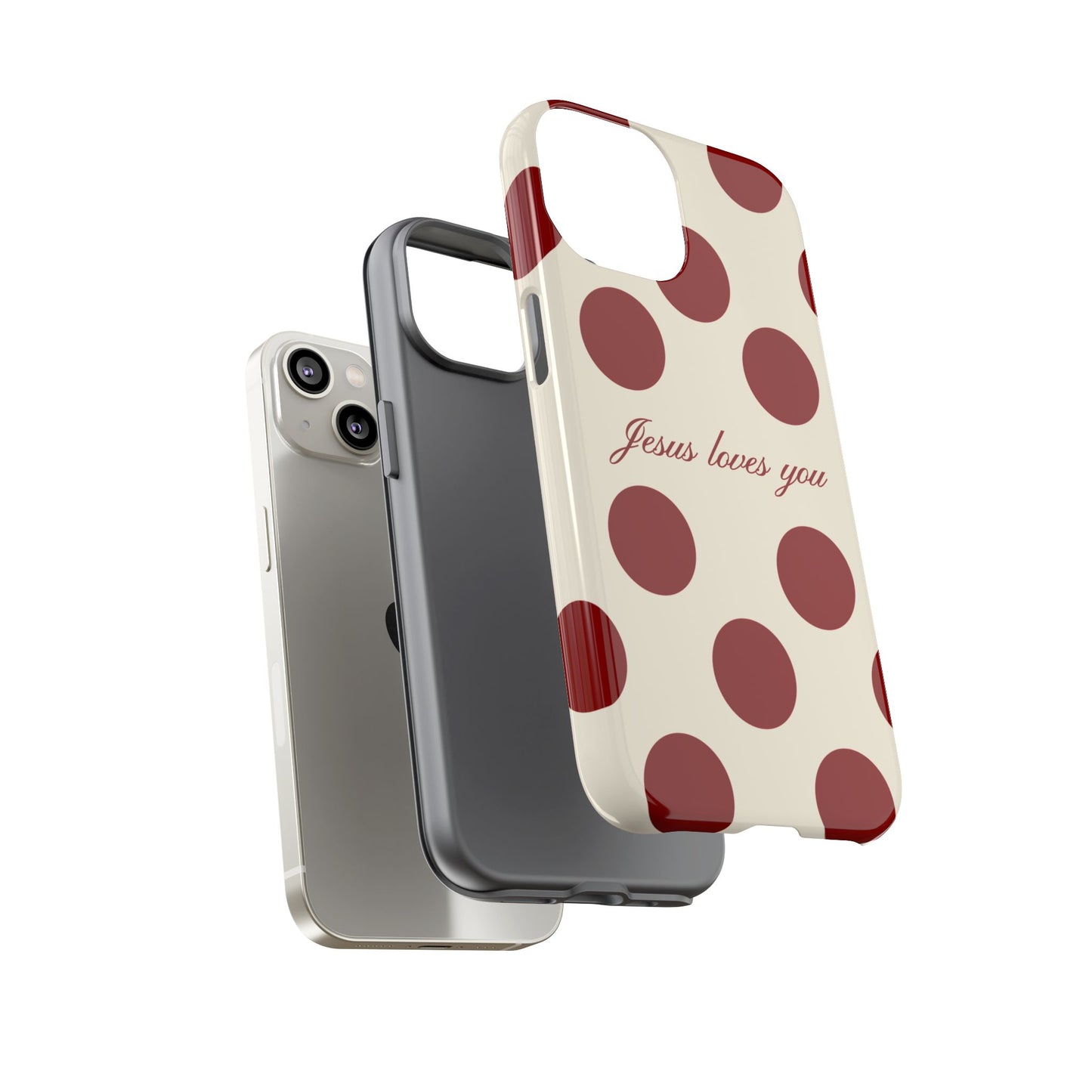 Jesus loves you Red and Créame Phone Case