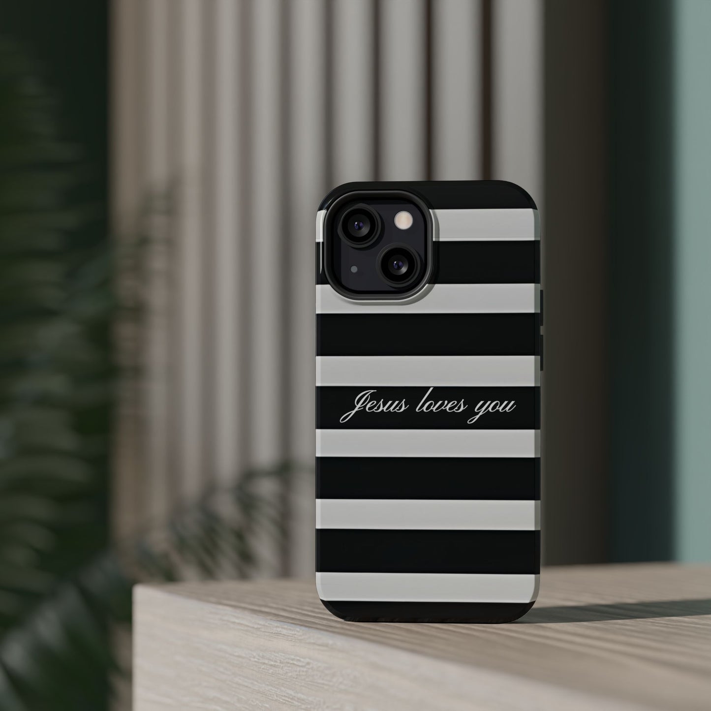 Jesus loves you Striped MagSafe Phone Case