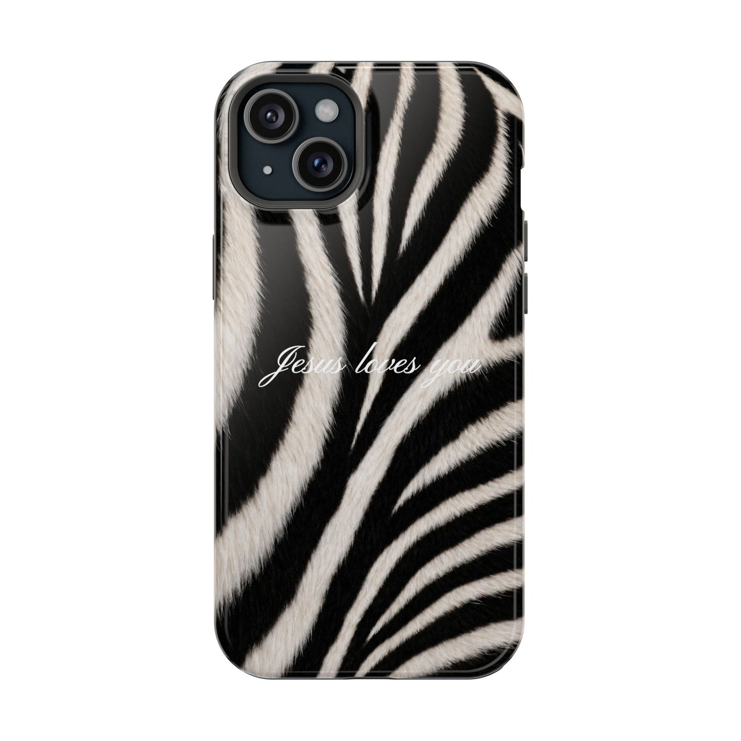 Jesus loves you Zebra MagSafe Phone Case