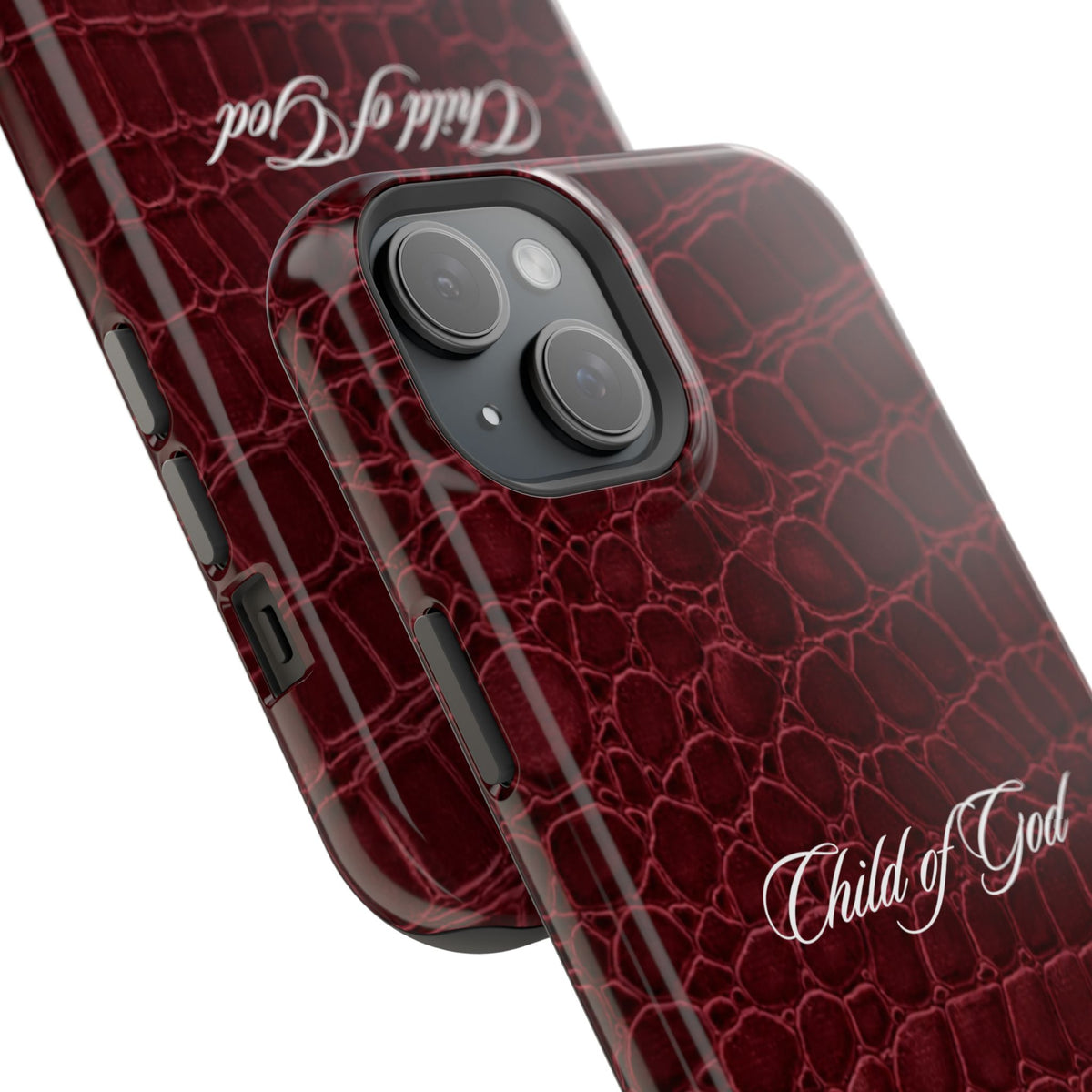 Child of God Burgundy Croc MagSafe Phone Case