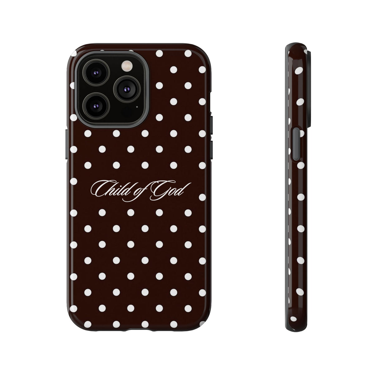 Child of God Espresso Polka Dot Phone Case