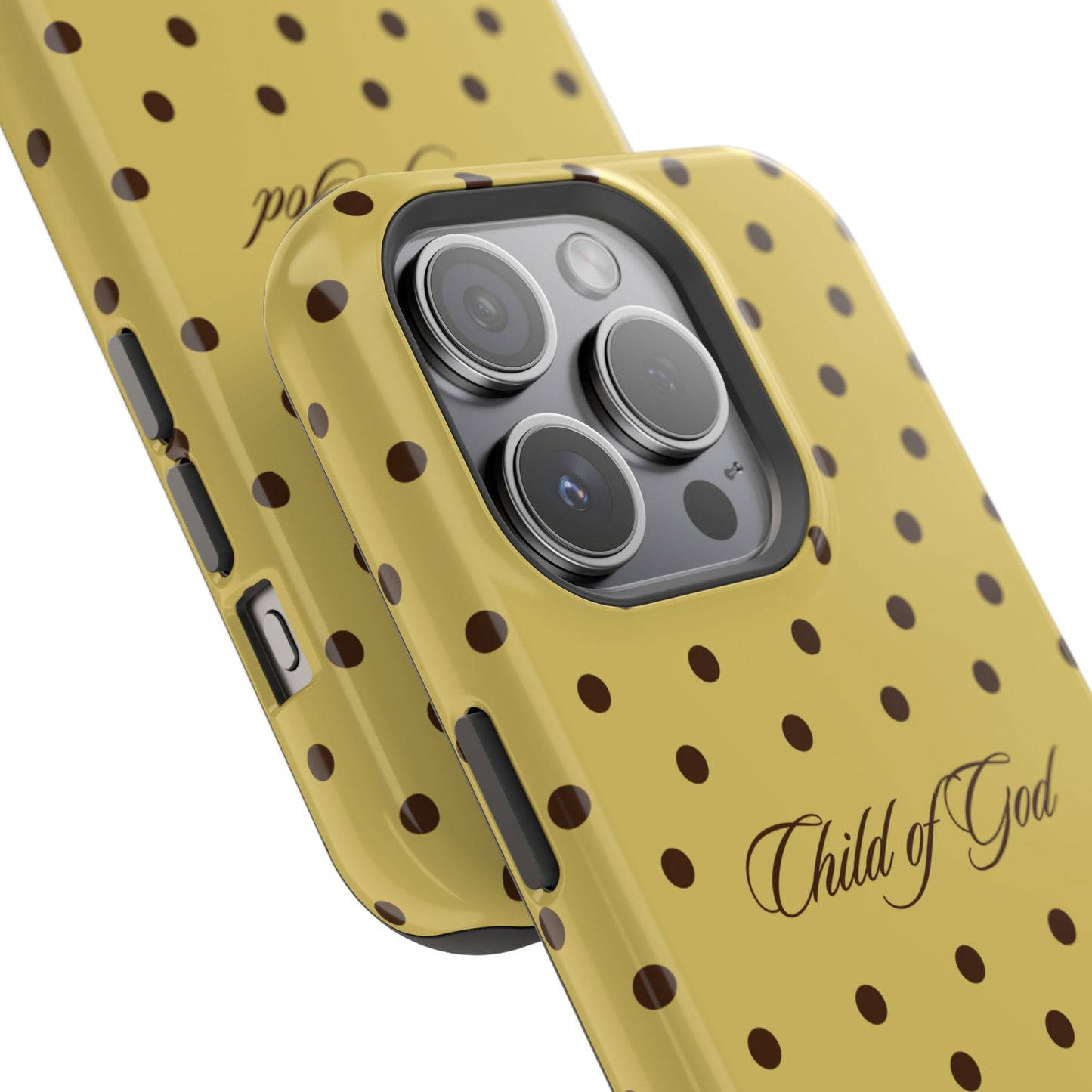 Child of God Yellow and Brown Polka Dot MagSafe Phone Case