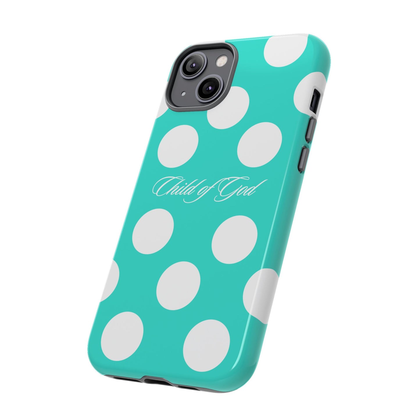 Child of God Turquoise Polka Dot Phone Case