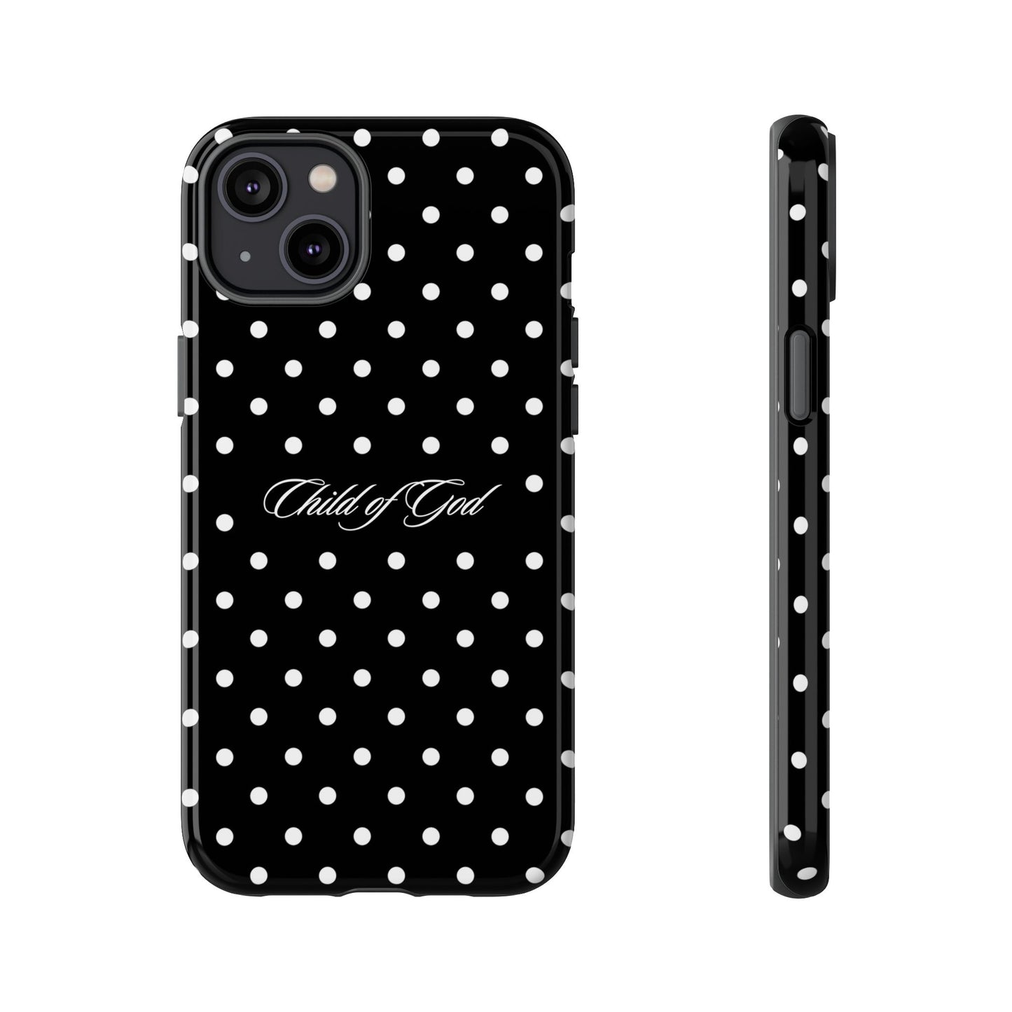 Child of God Black Polka Dot Phone Case
