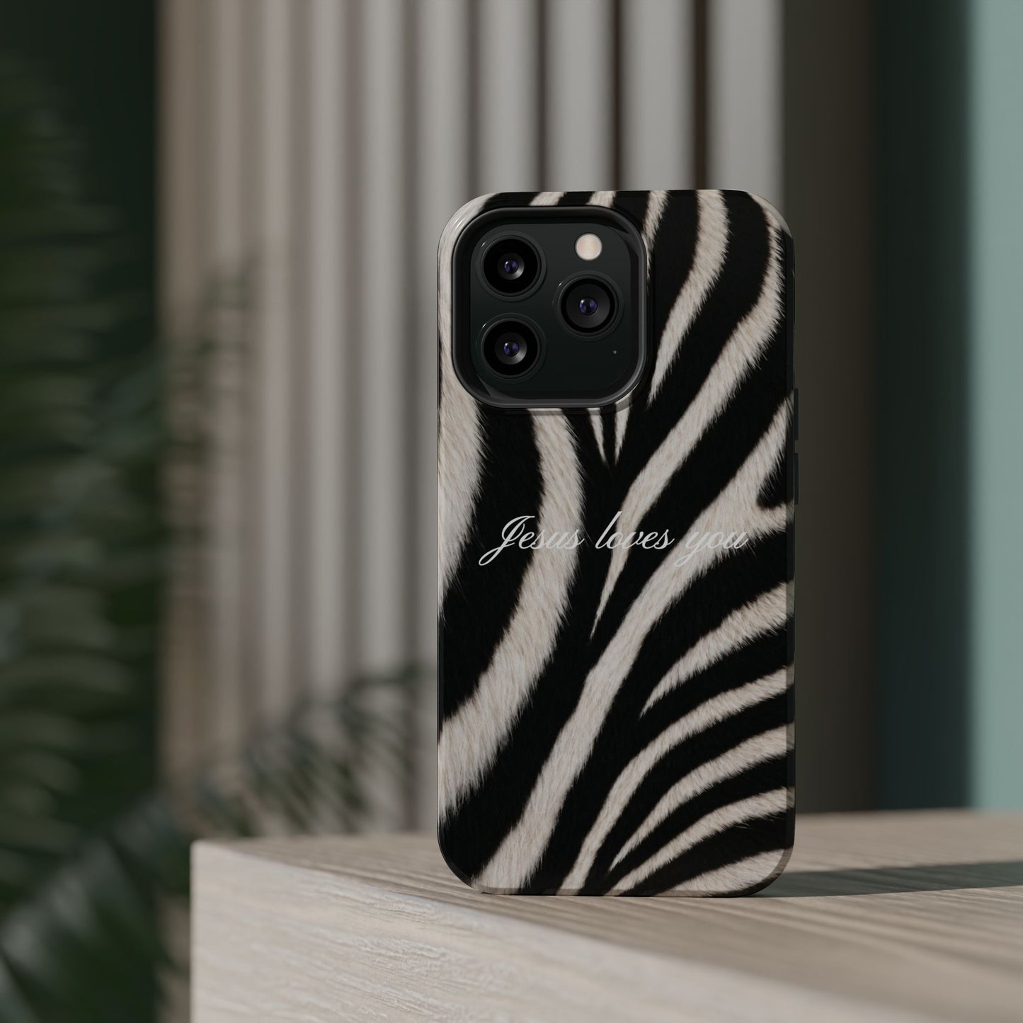Jesus loves you Zebra MagSafe Phone Case