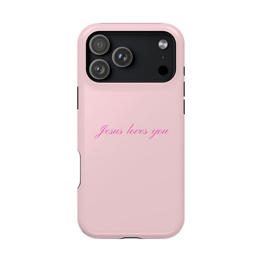 Jesus loves you Baby Pink Phone Case MagSafe