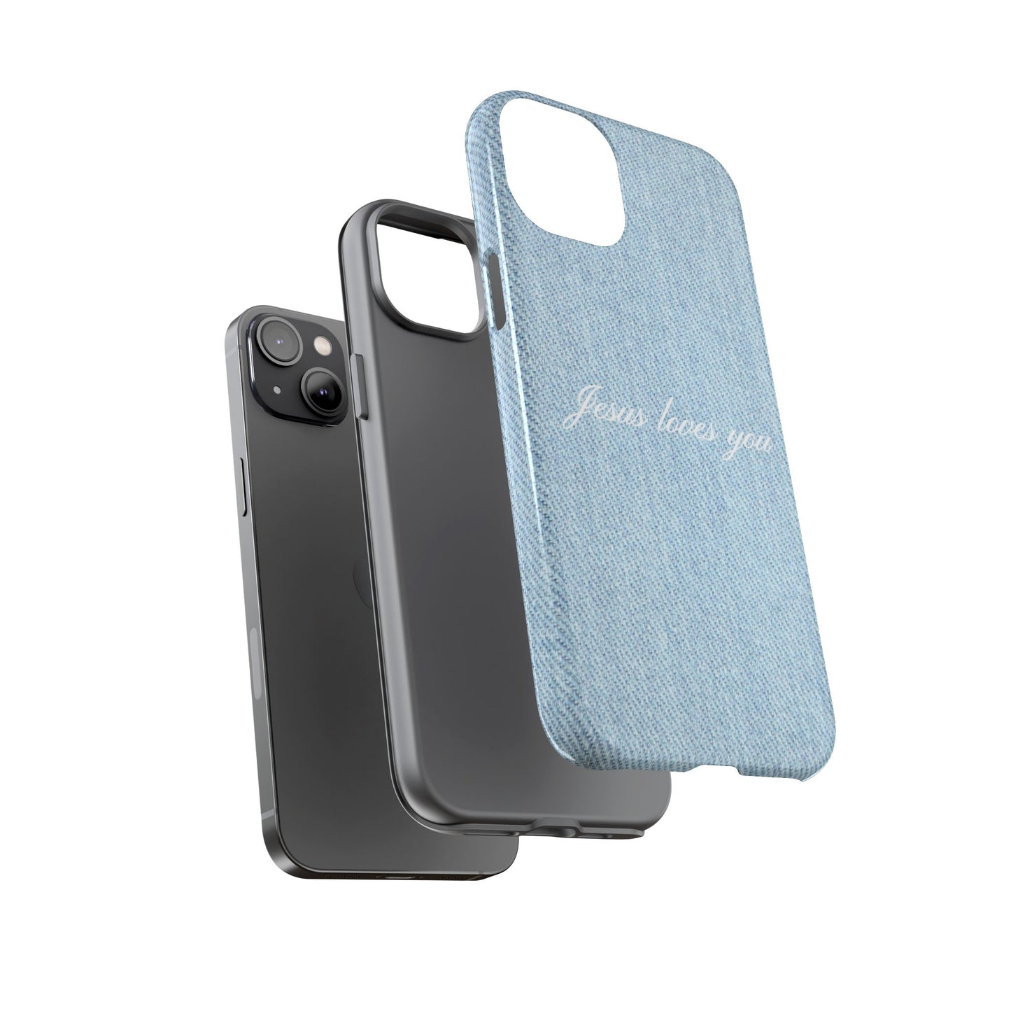 Jesus loves you Denim Phone Case