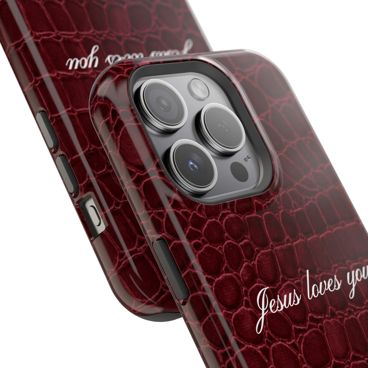 Jesus loves you Burgundy Croc MagSafe Phone Case