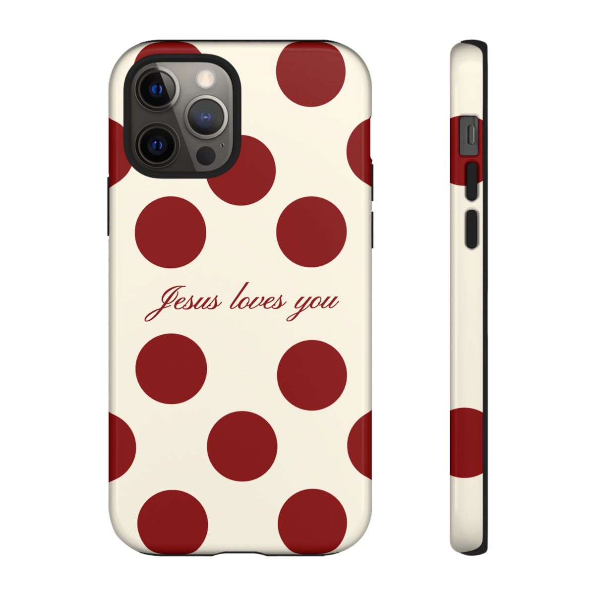Jesus loves you Red and Créame Phone Case