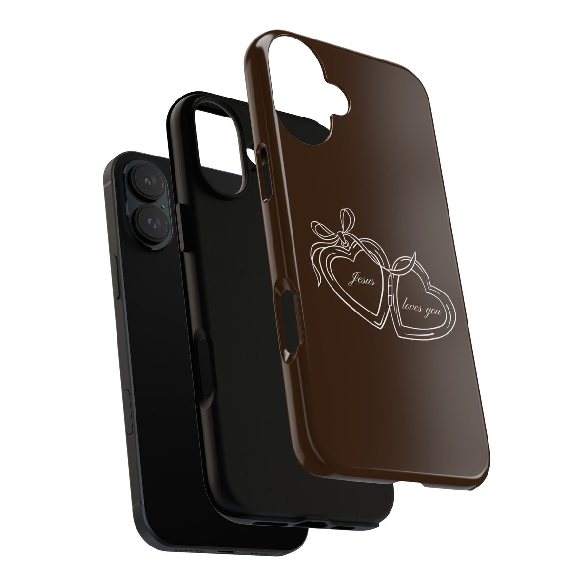 Jesus loves you Locket Espresso Phone Case