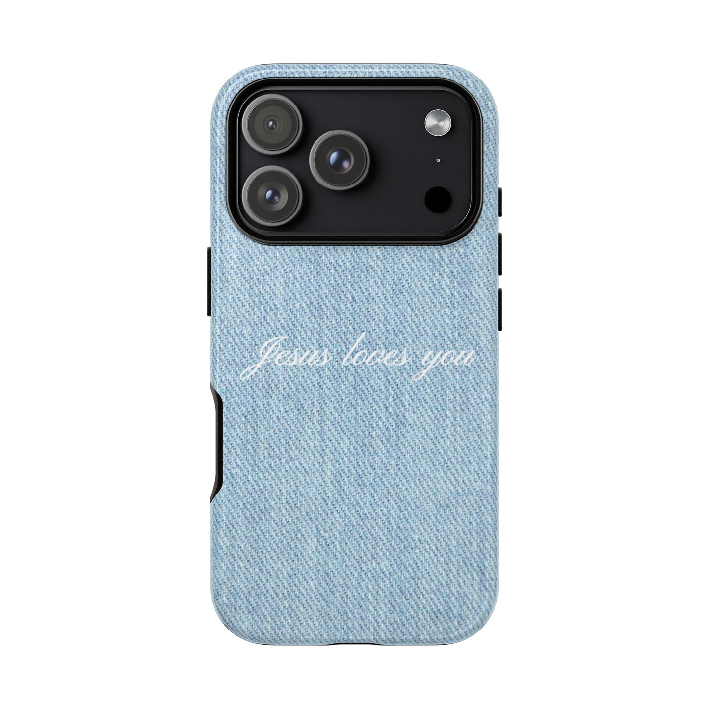 Jesus loves you Denim Phone Case