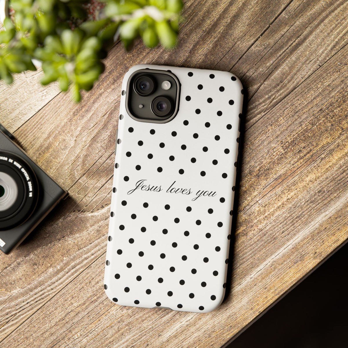 Jesus loves you Polka Dot Phone Case