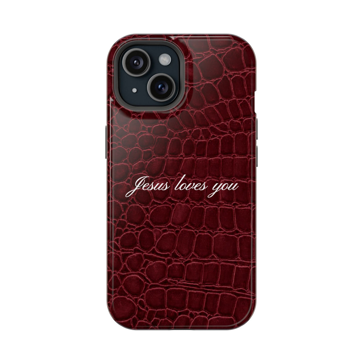 Jesus loves you Burgundy Croc MagSafe Phone Case