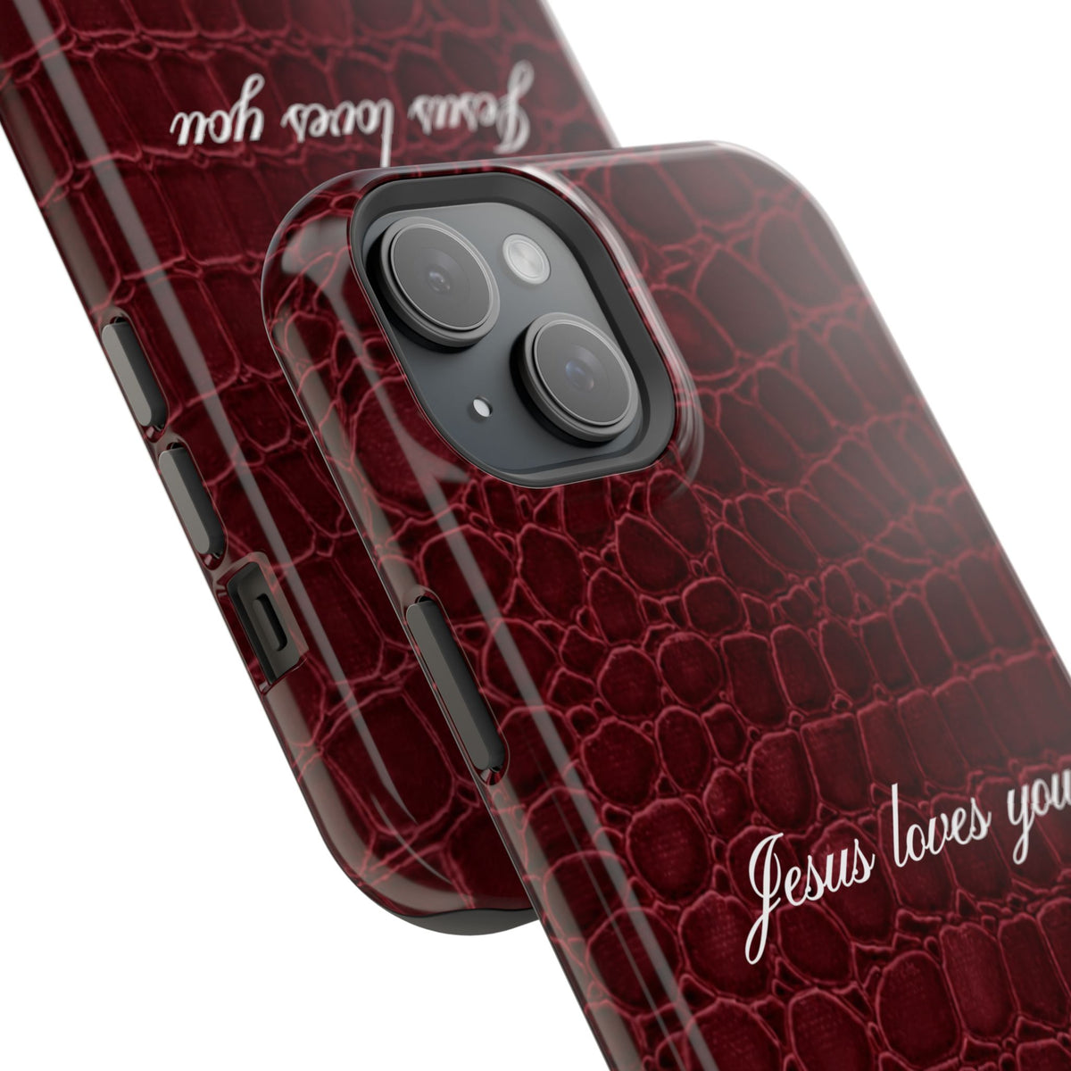 Jesus loves you Burgundy Croc MagSafe Phone Case
