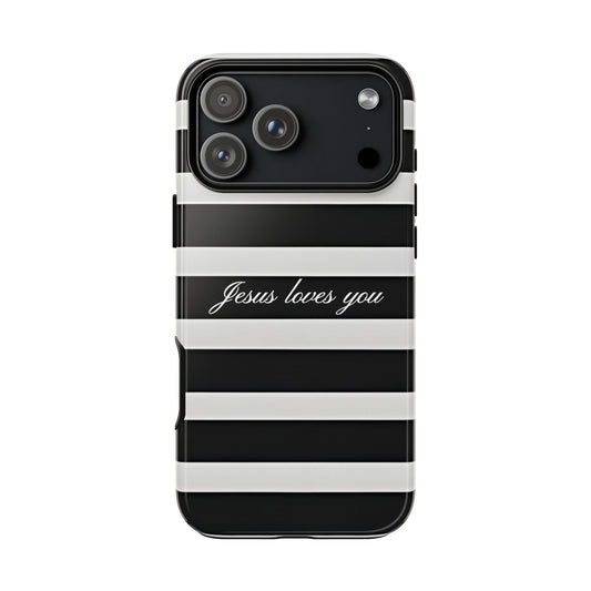 Jesus loves you Stripe Phone Case