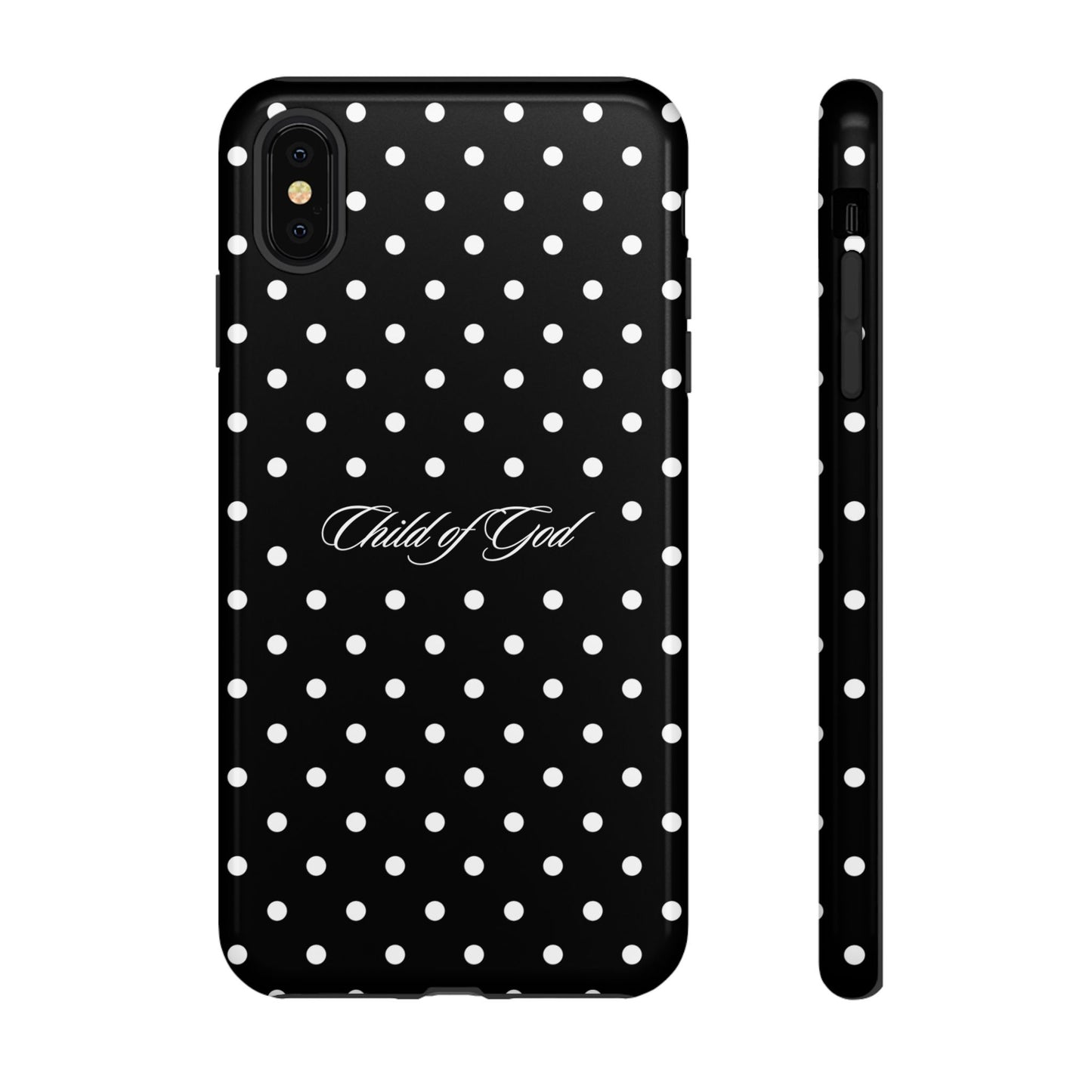 Child of God Black Polka Dot Phone Case
