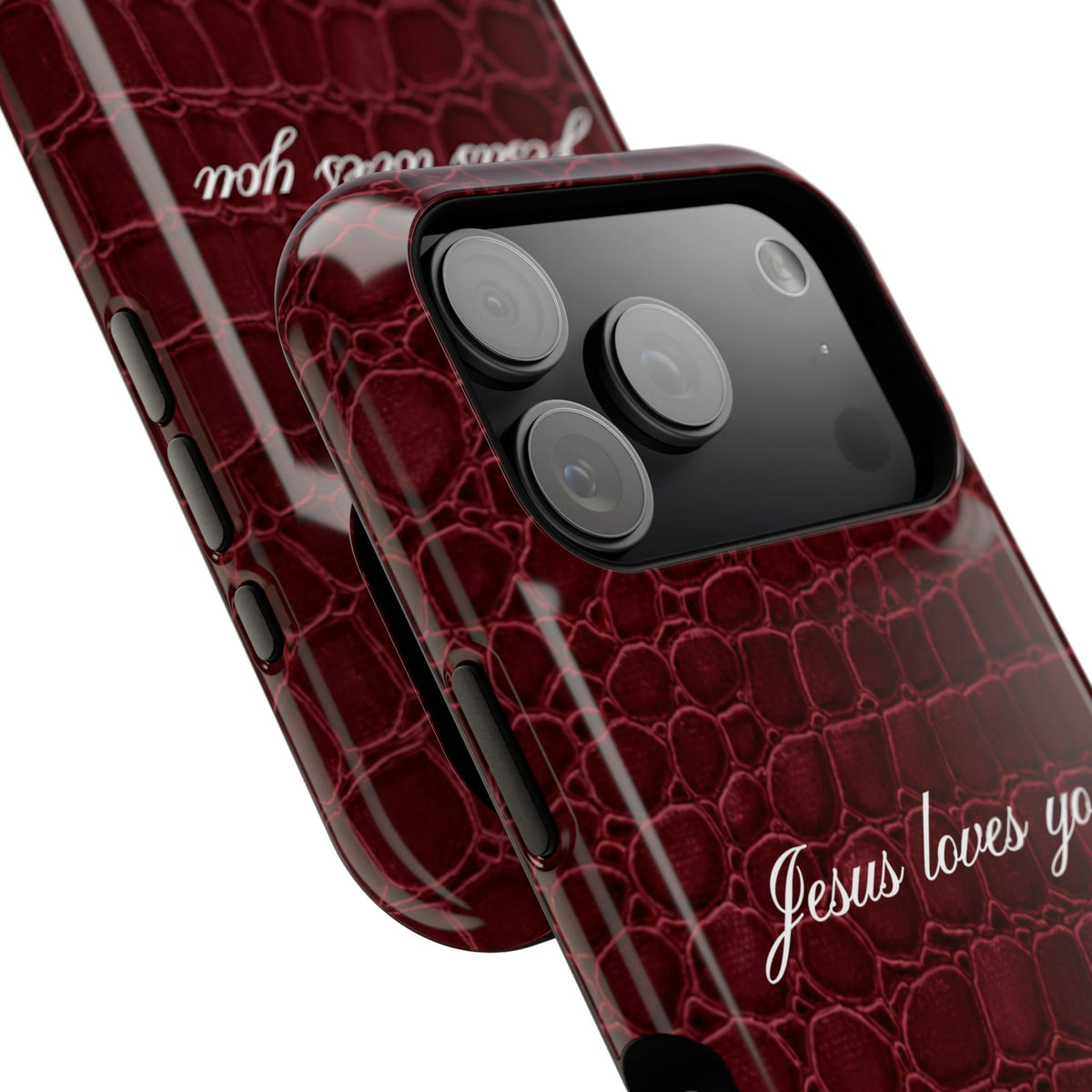 Jesus loves you Burgundy Croc MagSafe Phone Case