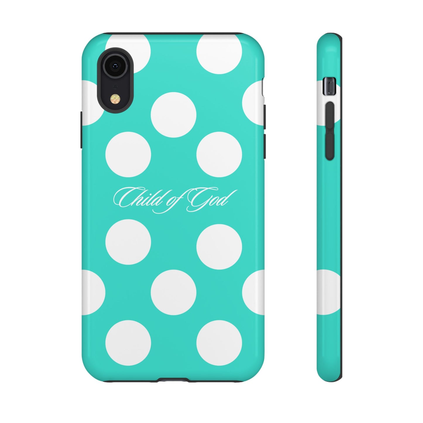 Child of God Turquoise Polka Dot Phone Case