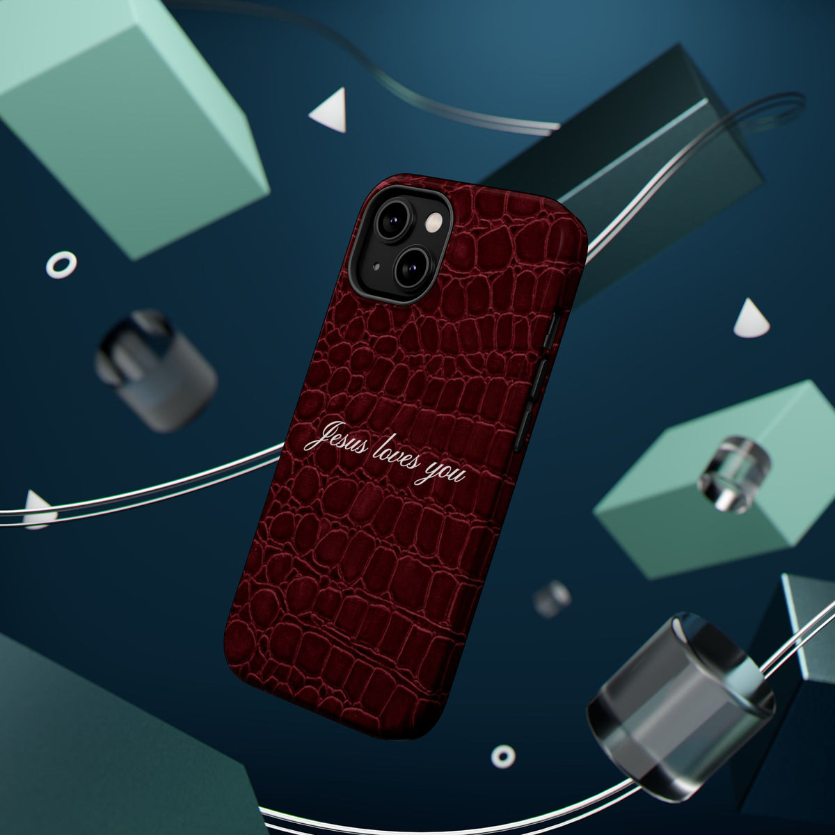 Jesus loves you Burgundy Croc MagSafe Phone Case