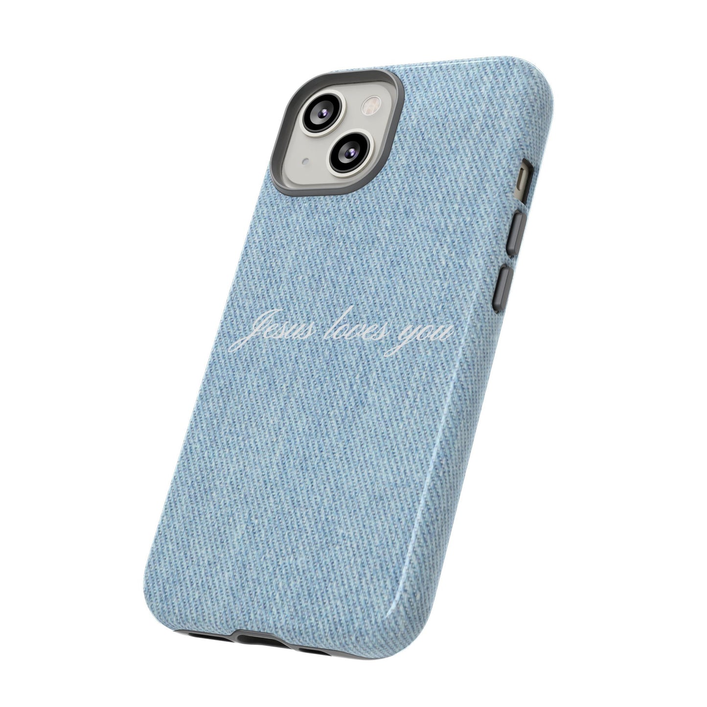 Jesus loves you Denim Phone Case