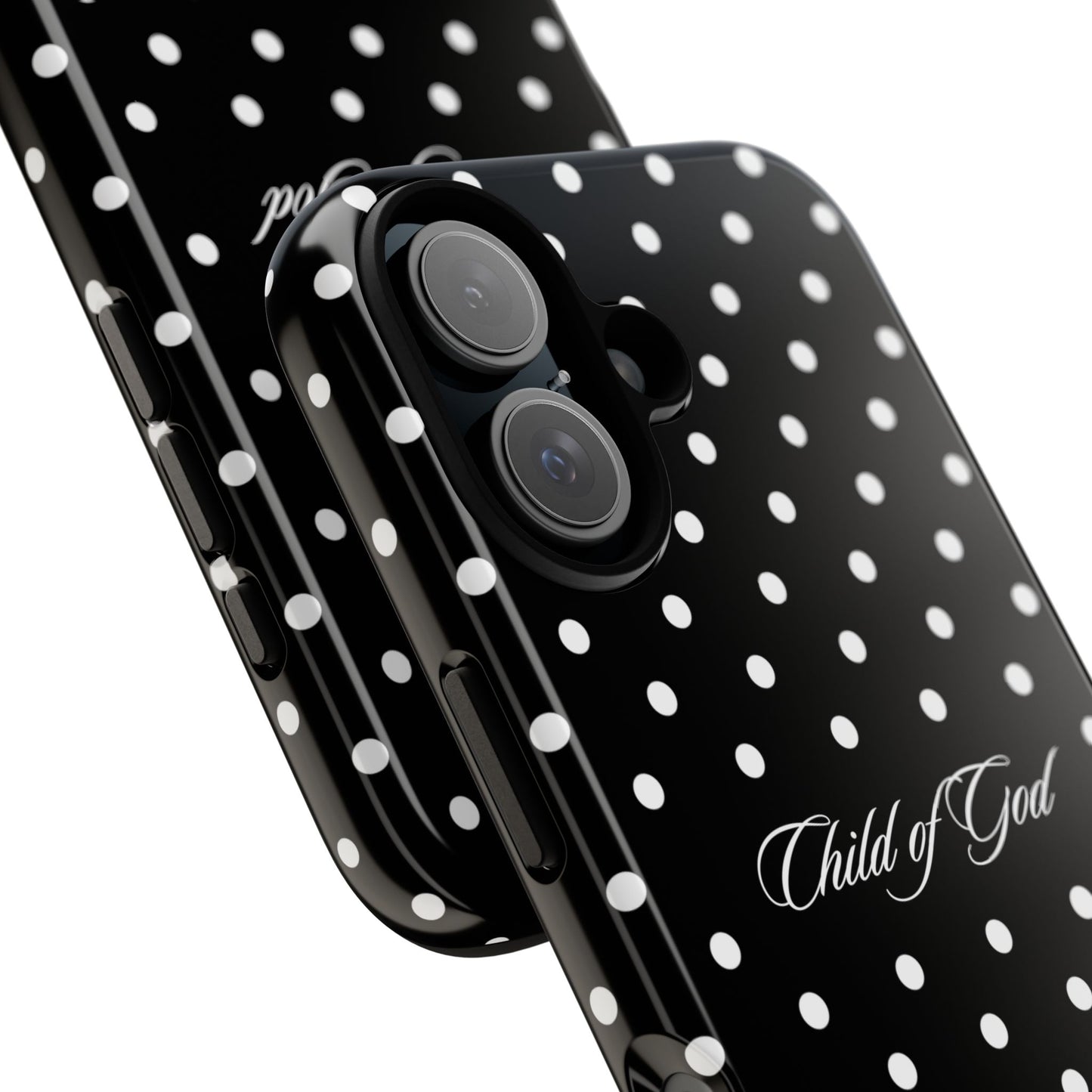 Child of God Black Polka Dot Phone Case