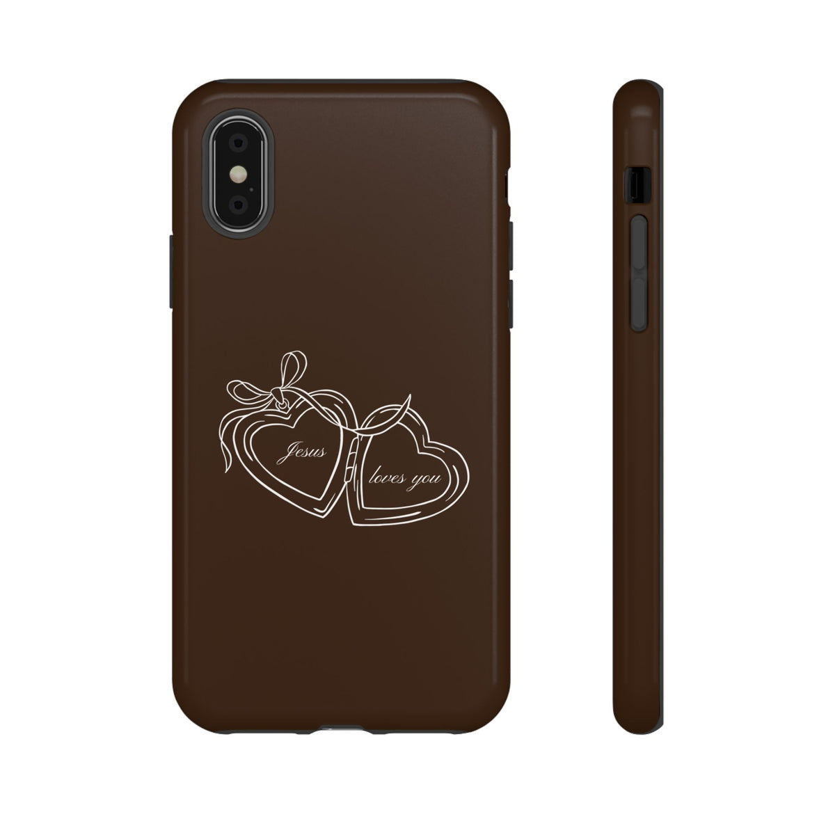 Jesus loves you Locket Espresso Phone Case