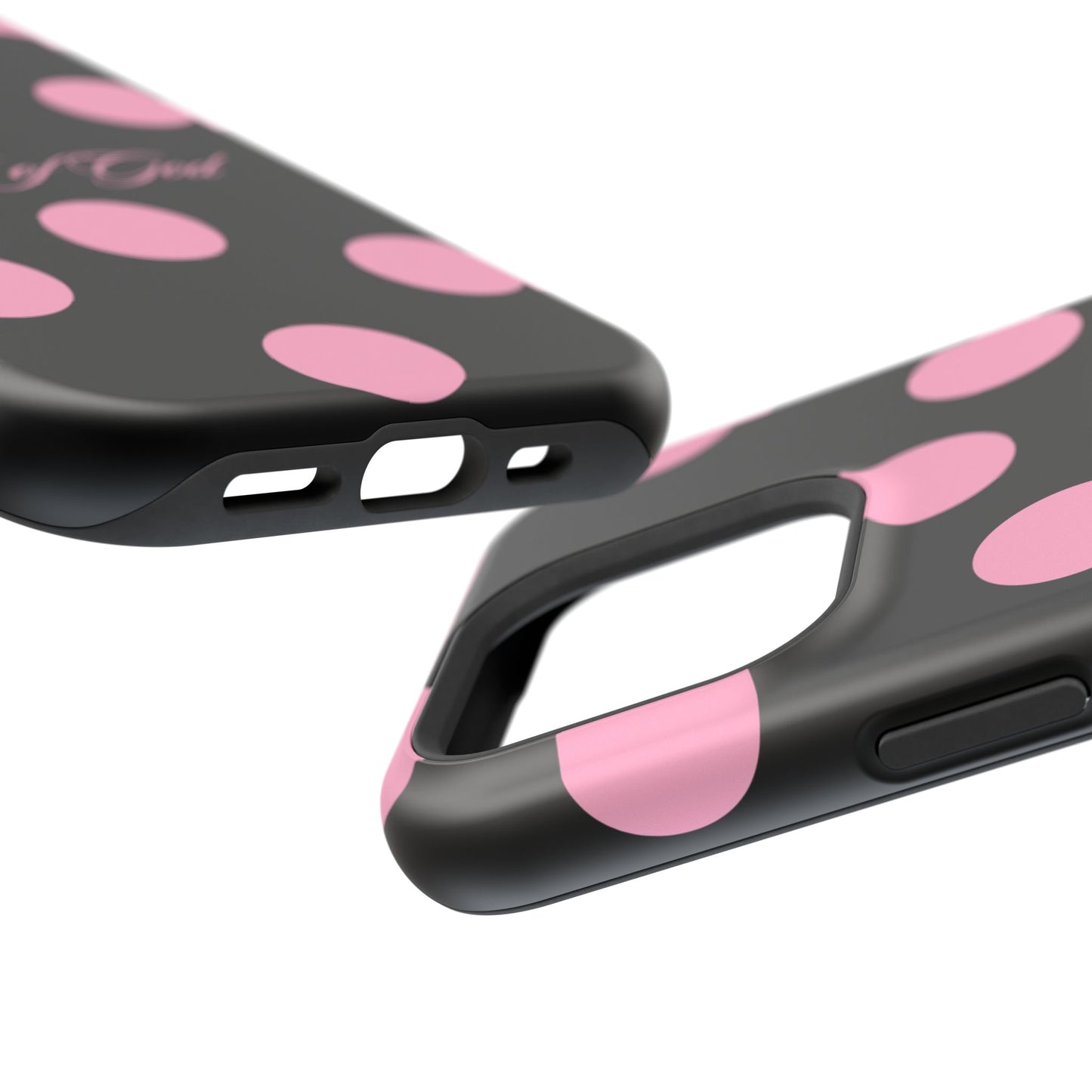 Child of God Pink and Black Polka Dot MagSafe Phone Case