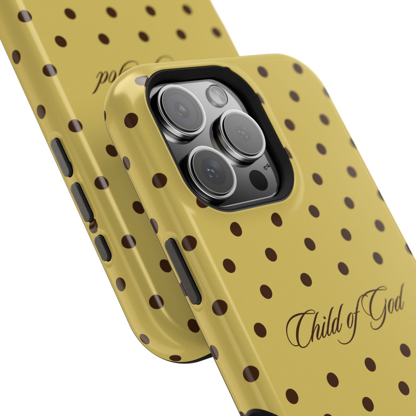 Child of God Yellow and Brown Polka Dot MagSafe Phone Case