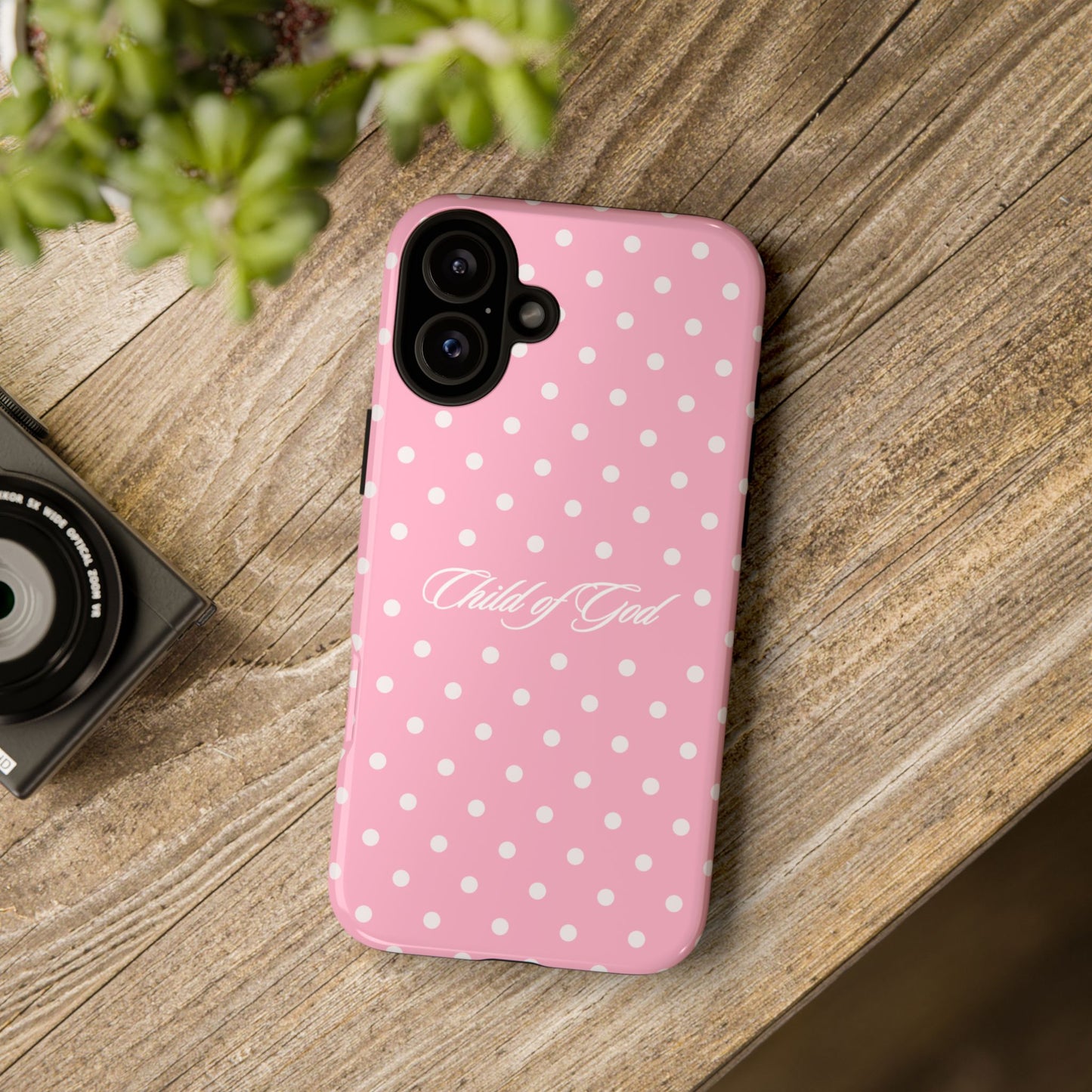 Child of God Pink Polka Dot Phone Case