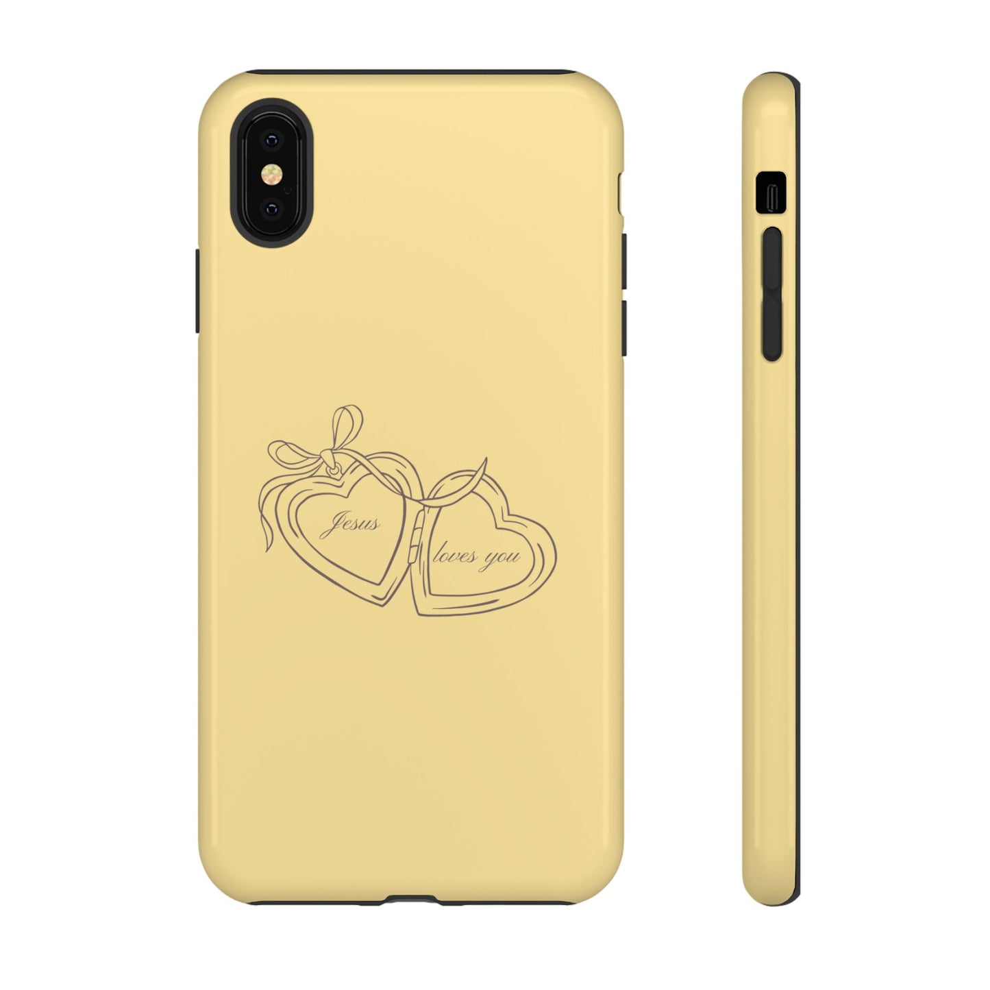 Jesus loves you Locket Butter Yellow Phone Case