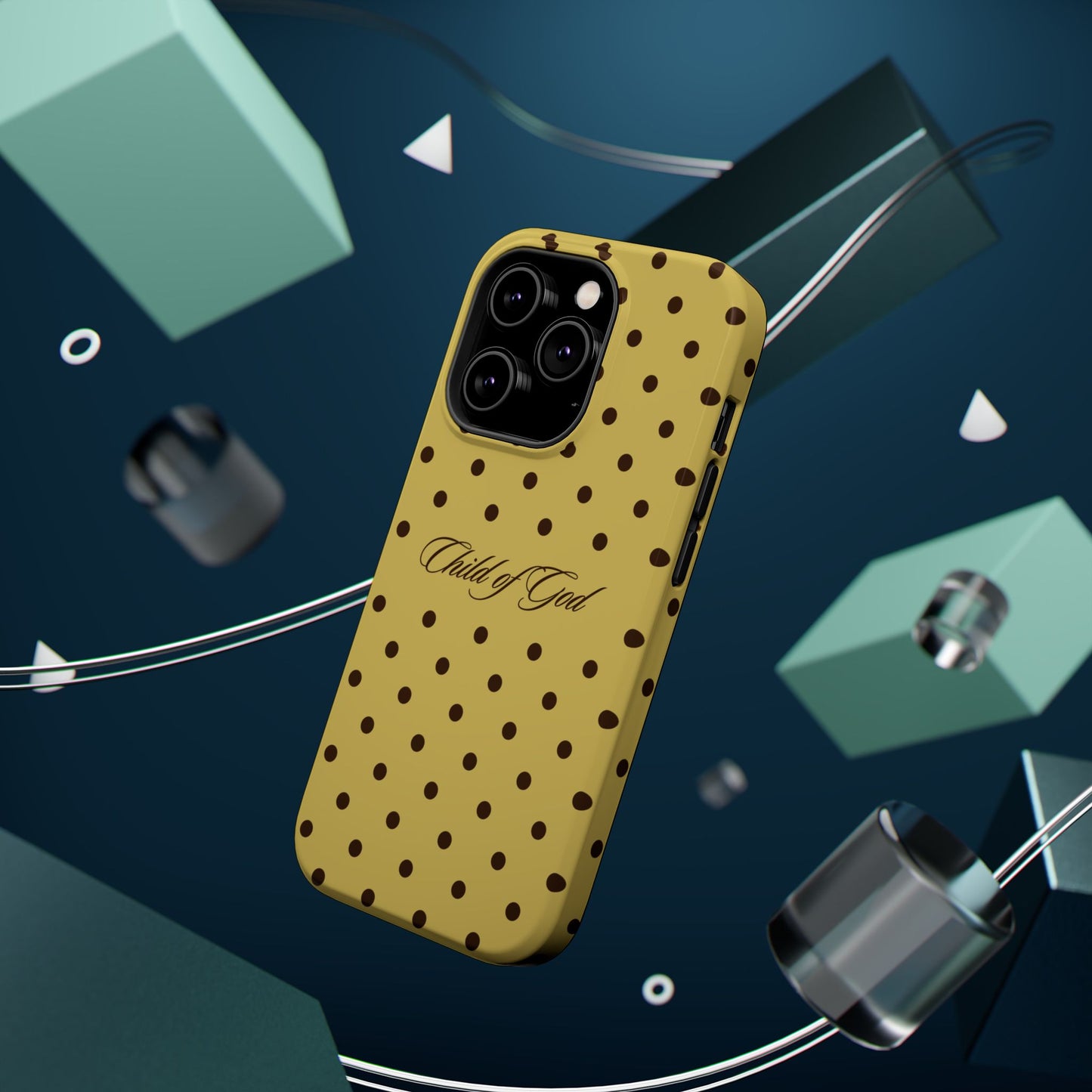 Child of God Yellow and Brown Polka Dot MagSafe Phone Case