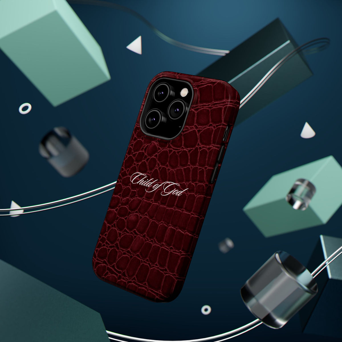 Child of God Burgundy Croc MagSafe Phone Case