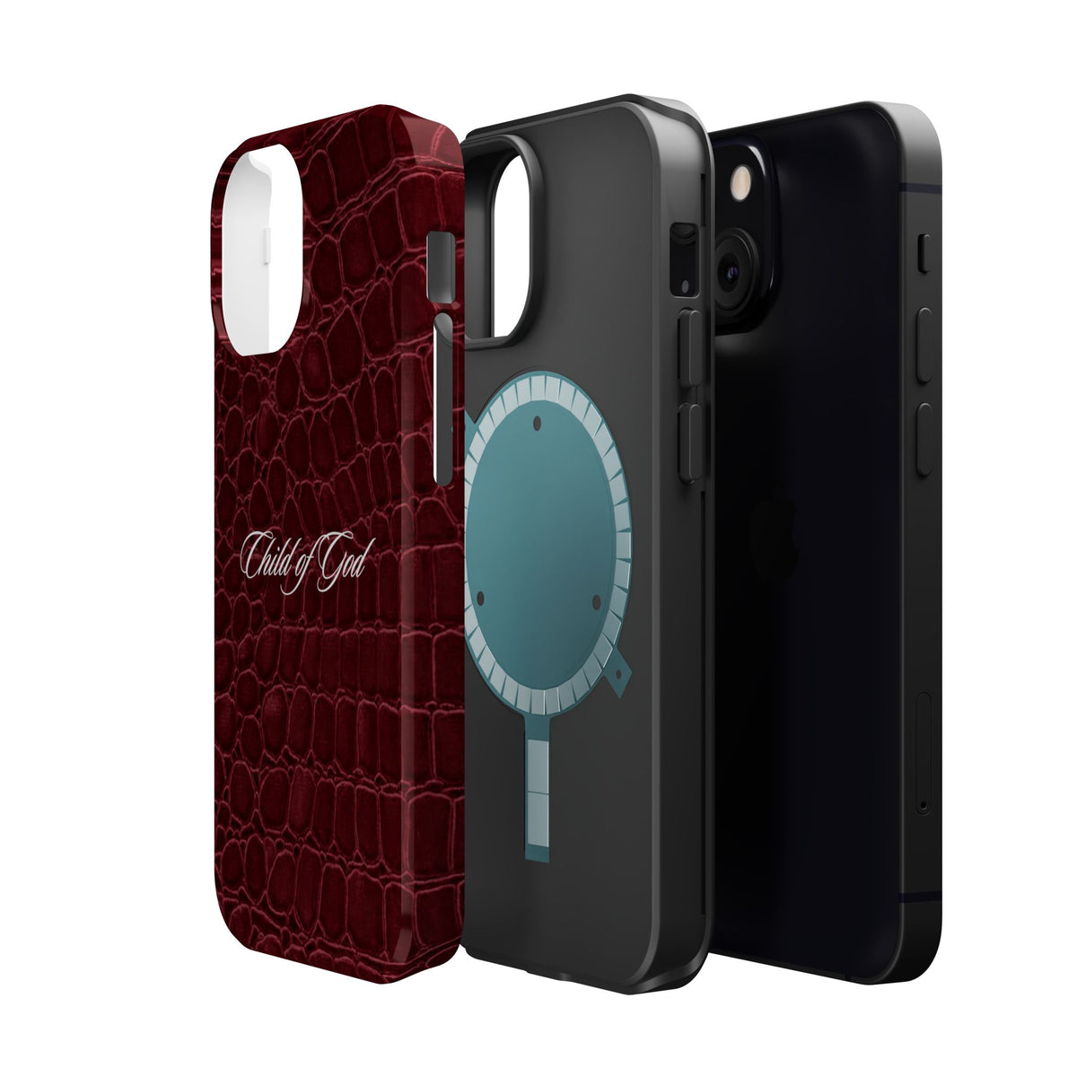 Child of God Burgundy Croc MagSafe Phone Case
