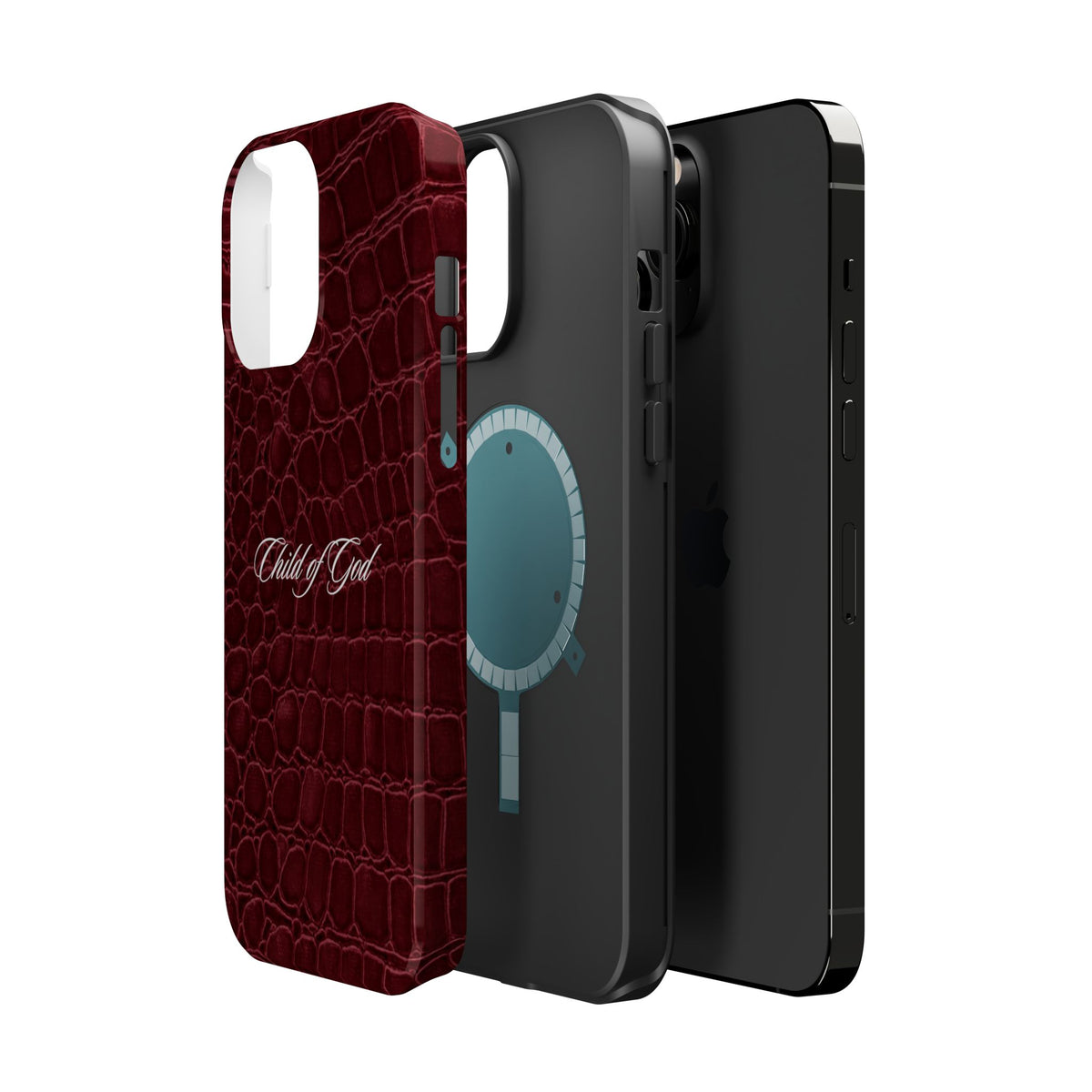Child of God Burgundy Croc MagSafe Phone Case