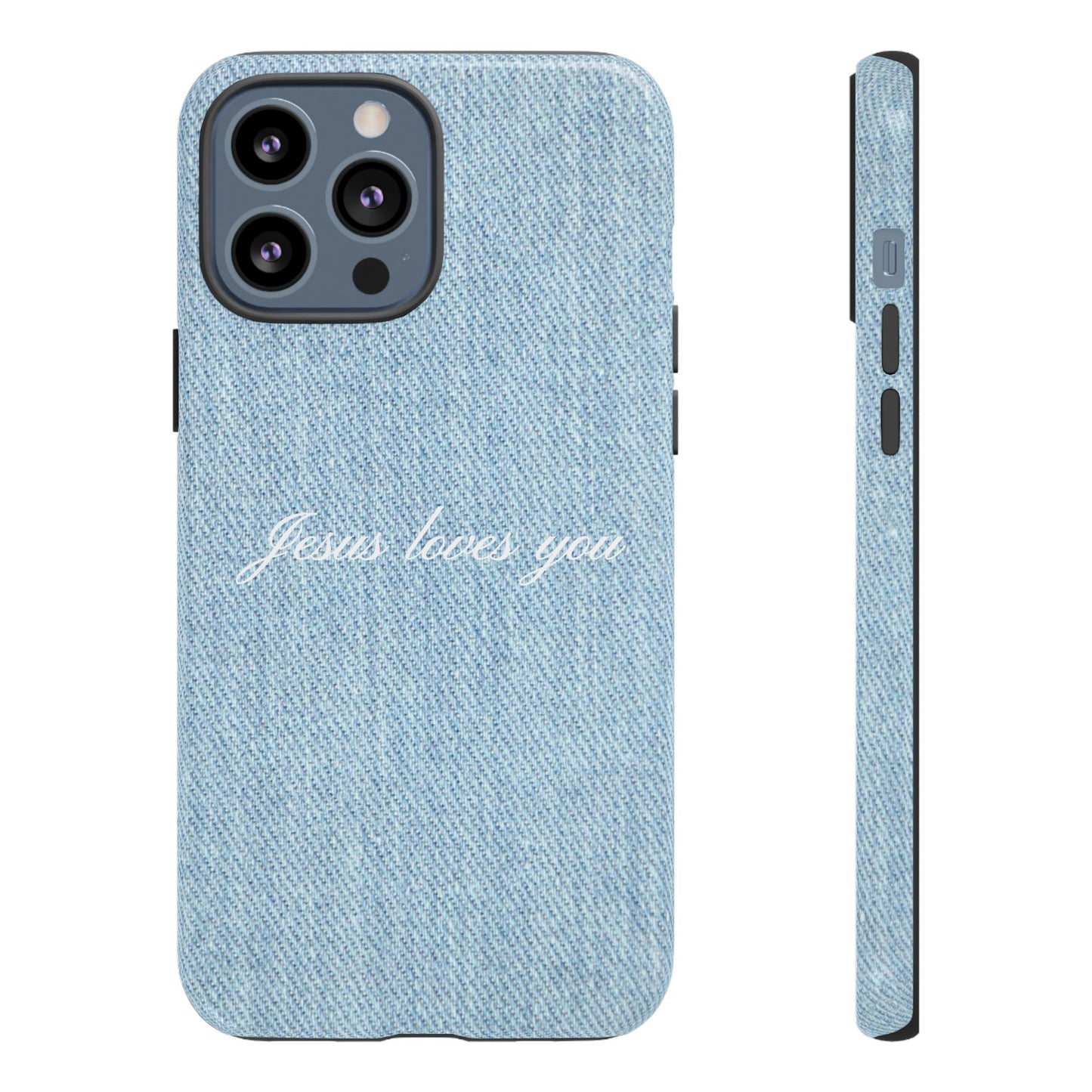 Jesus loves you Denim Phone Case