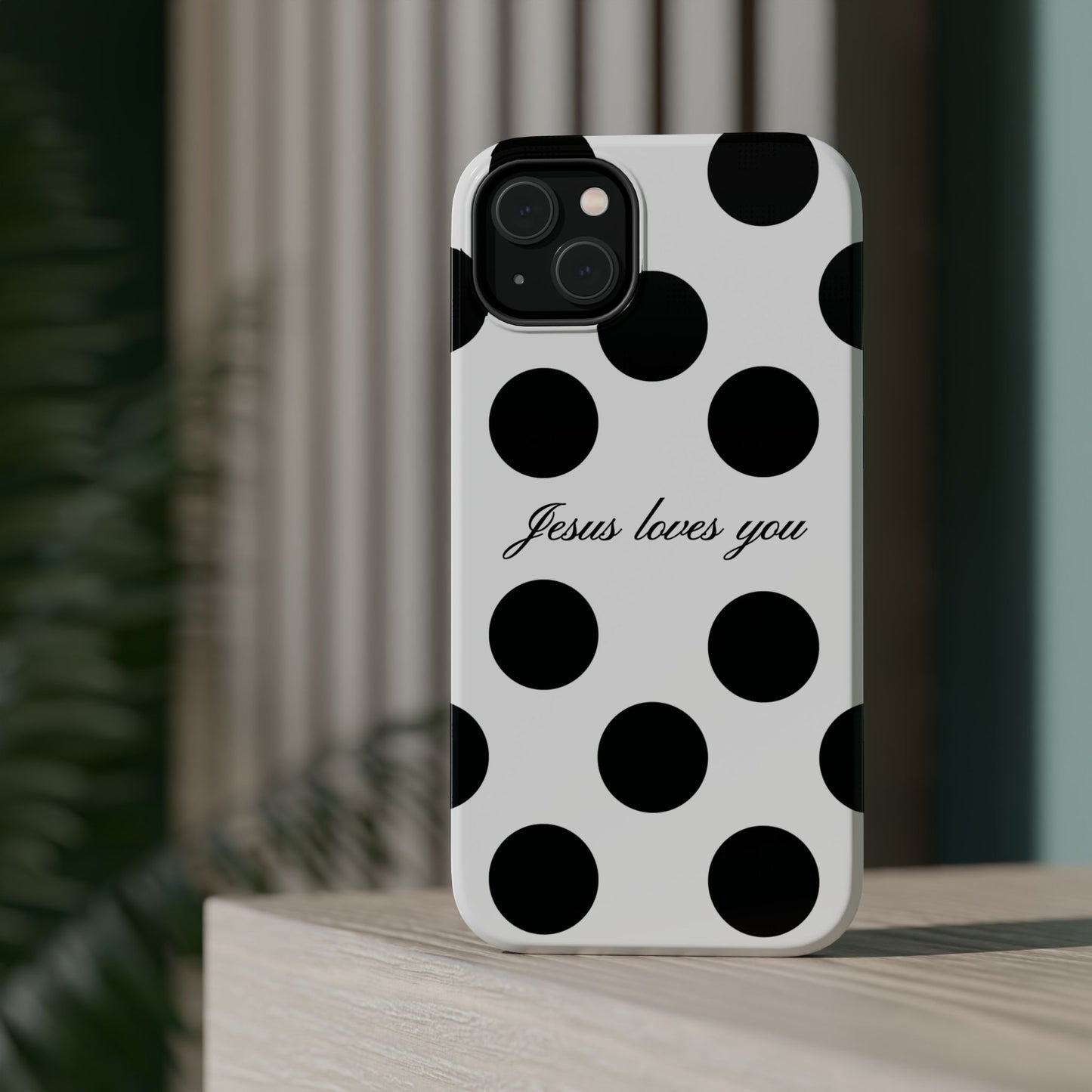 Jesus Loves You Macro Polka Dot Phone Case MagSafe