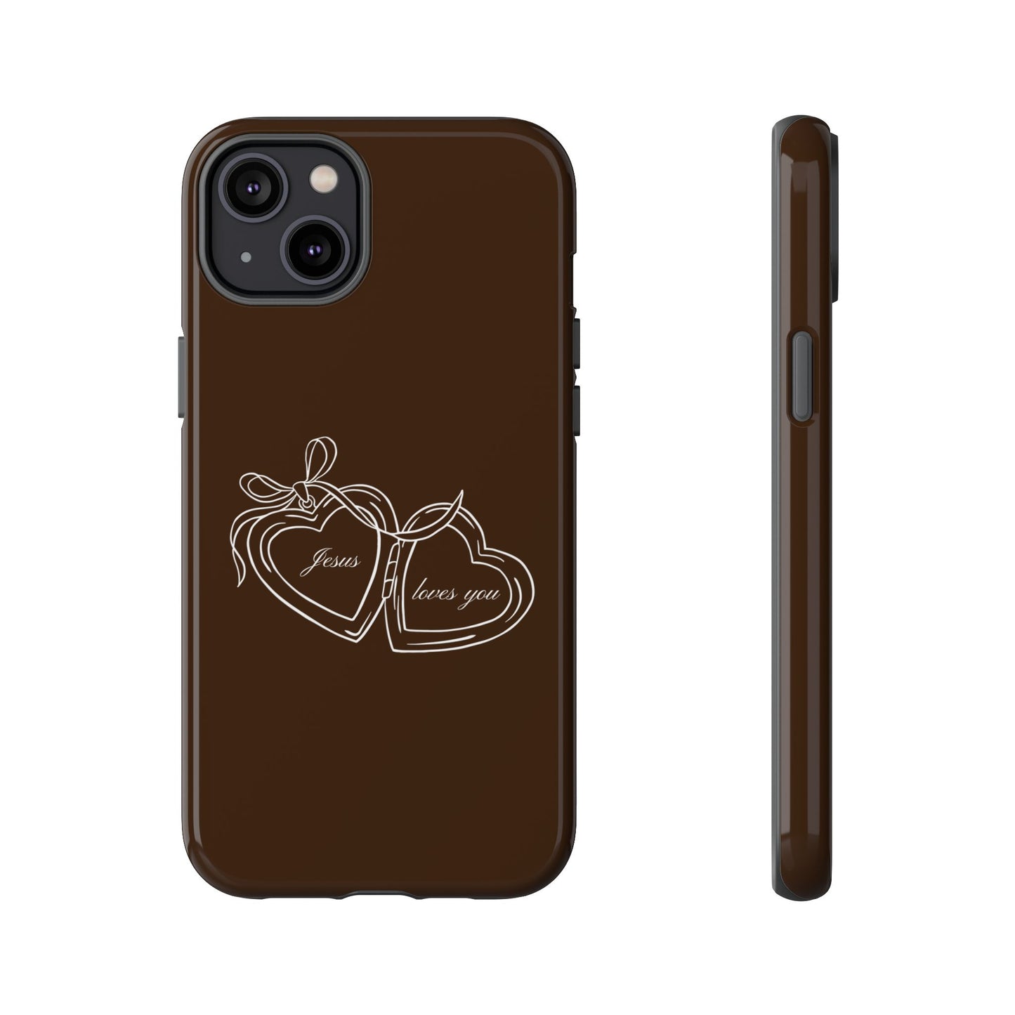 Jesus loves you Locket Espresso Phone Case