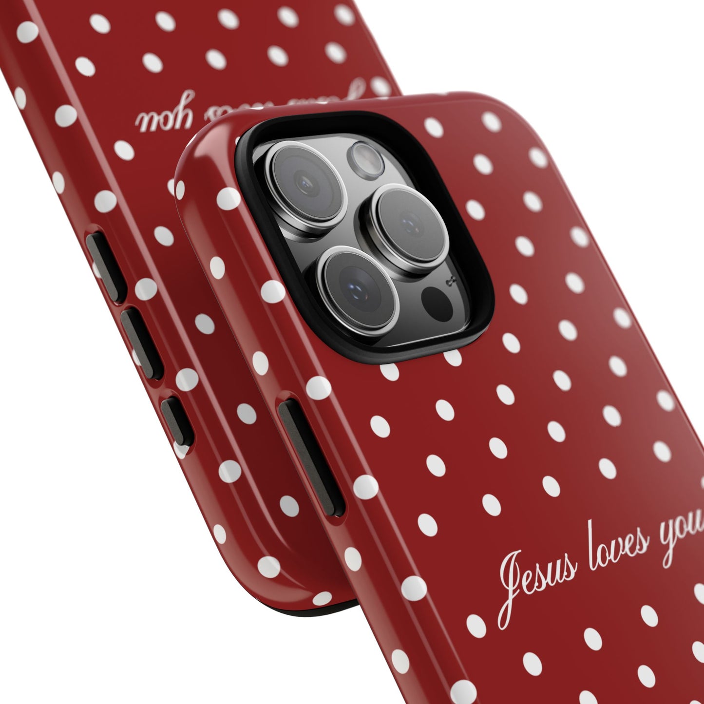 Jesus loves you Red Polka Dot Phone Case