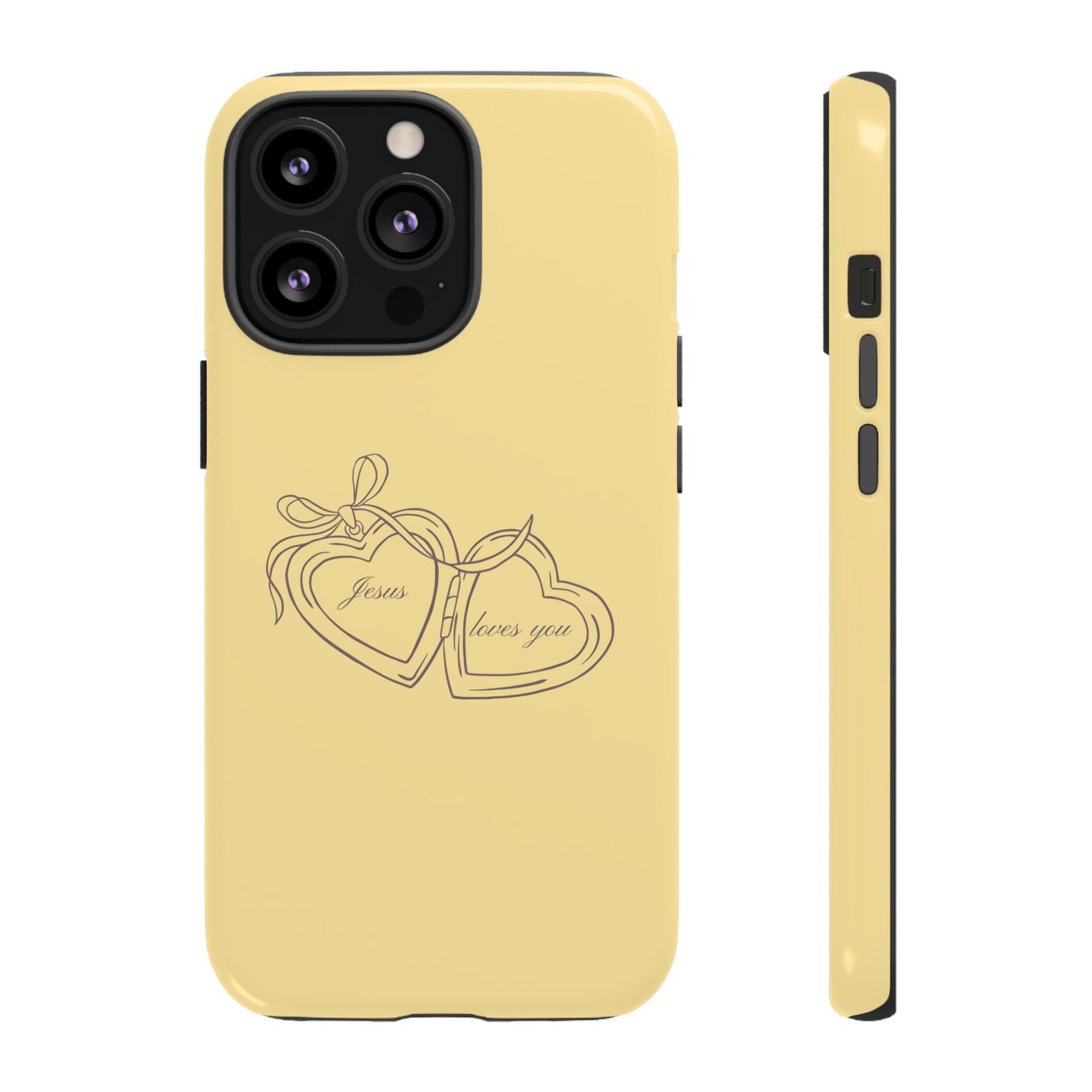 Jesus loves you Locket Butter Yellow Phone Case