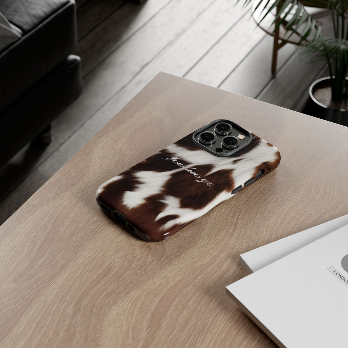 Jesus loves you Cow Phone Case