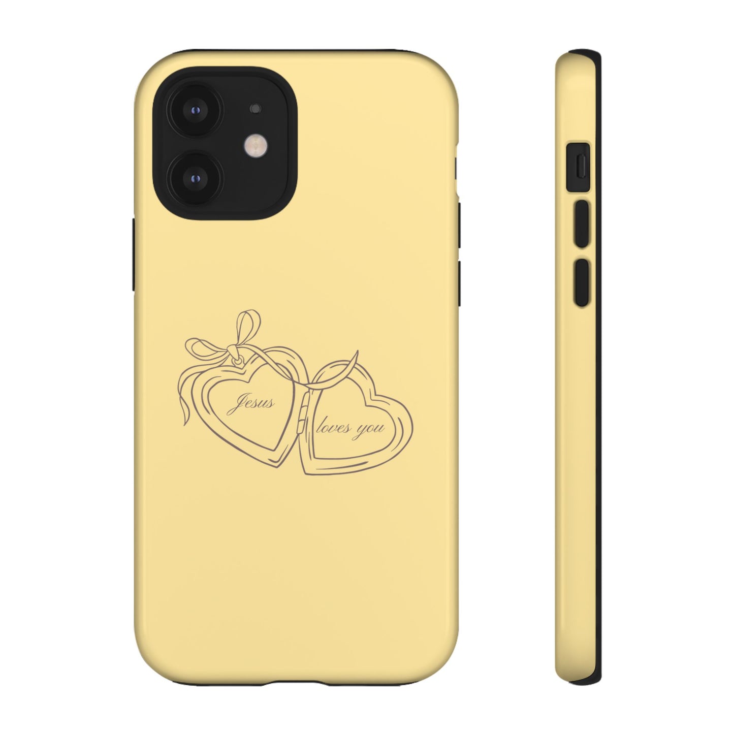 Jesus loves you Locket Butter Yellow Phone Case