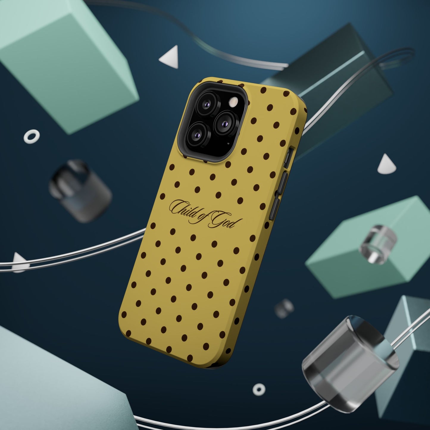 Child of God Yellow and Brown Polka Dot MagSafe Phone Case