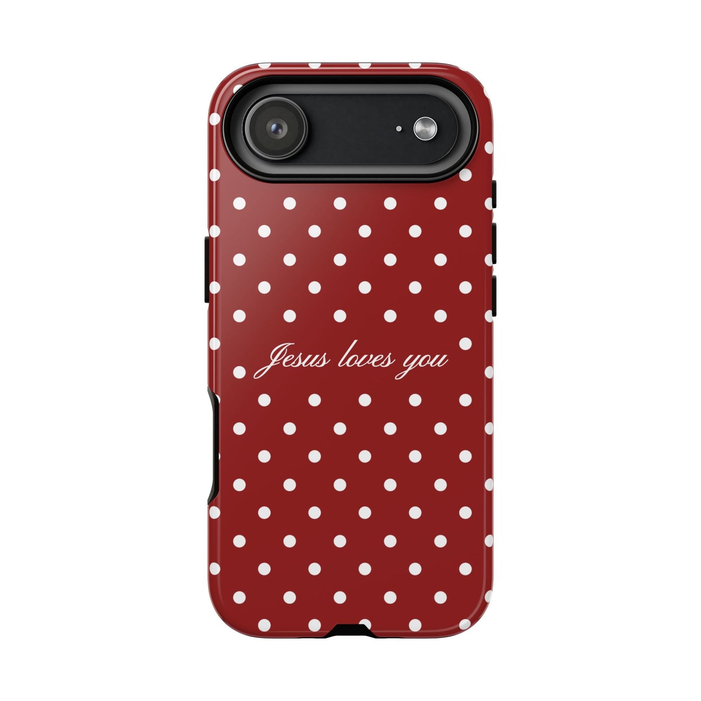 Jesus loves you Red Polka Dot Phone Case
