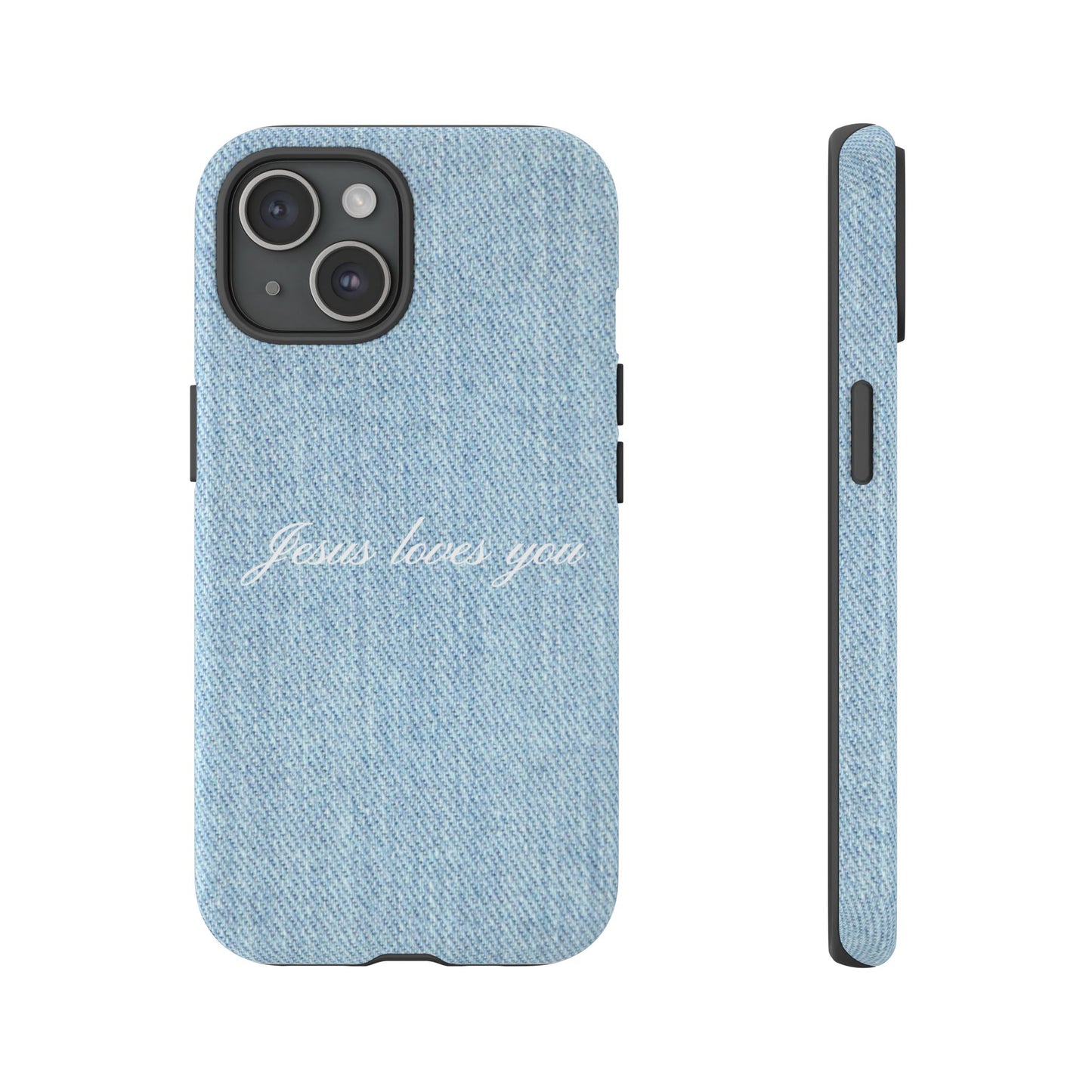 Jesus loves you Denim Phone Case