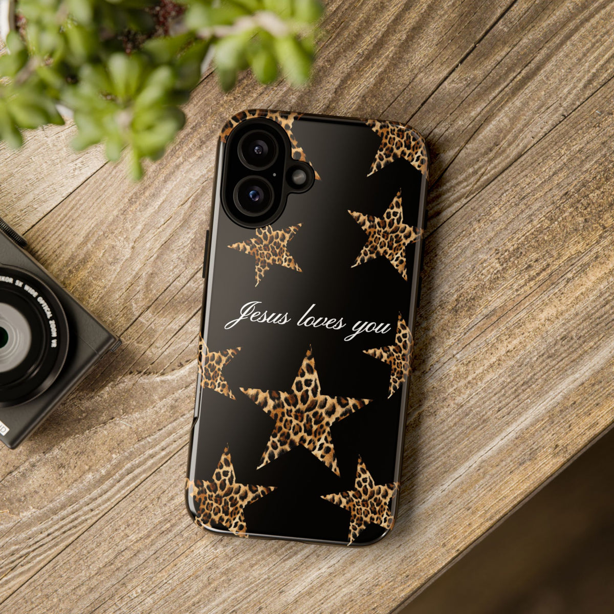 Jesus loves you Leopard Star phone case