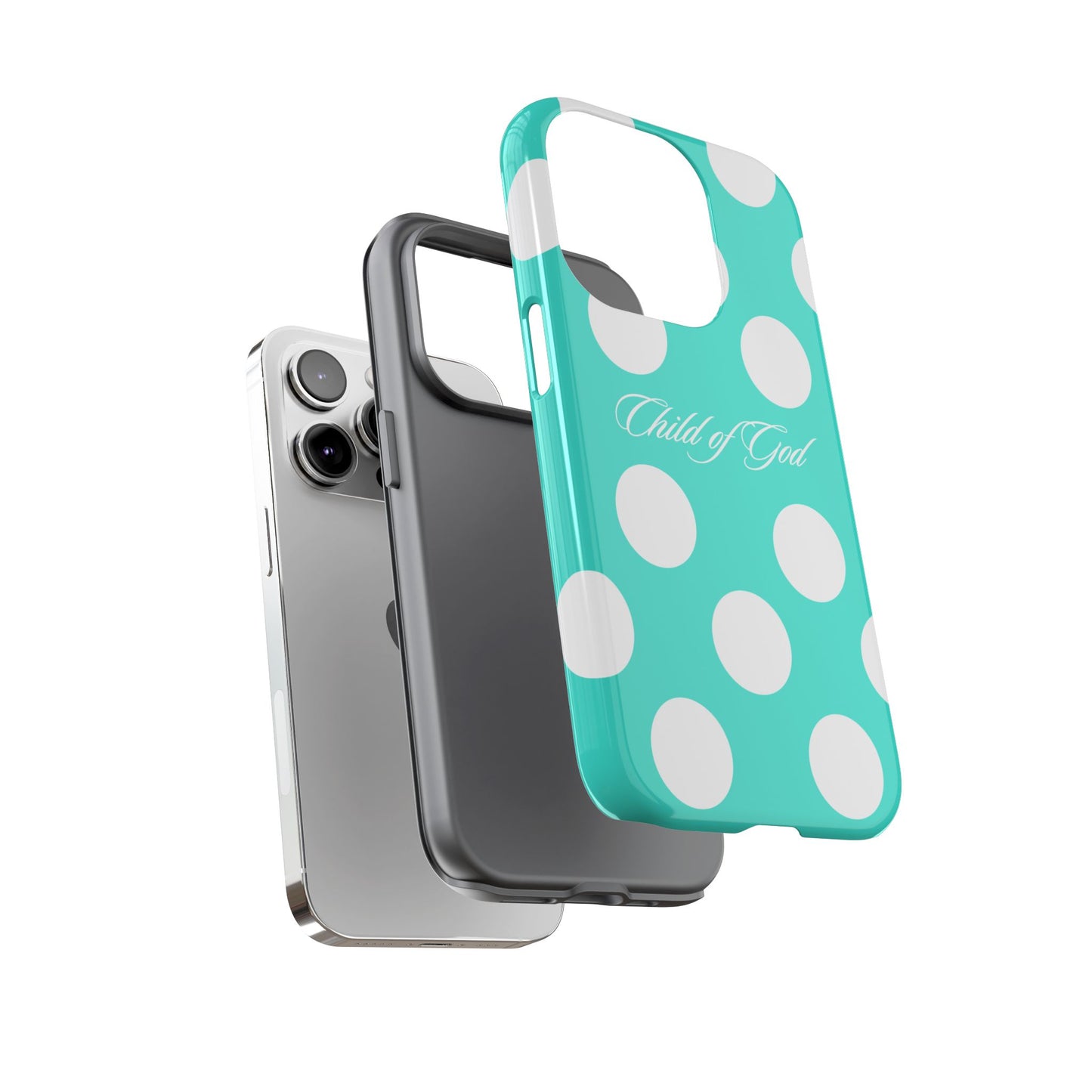 Child of God Turquoise Polka Dot Phone Case