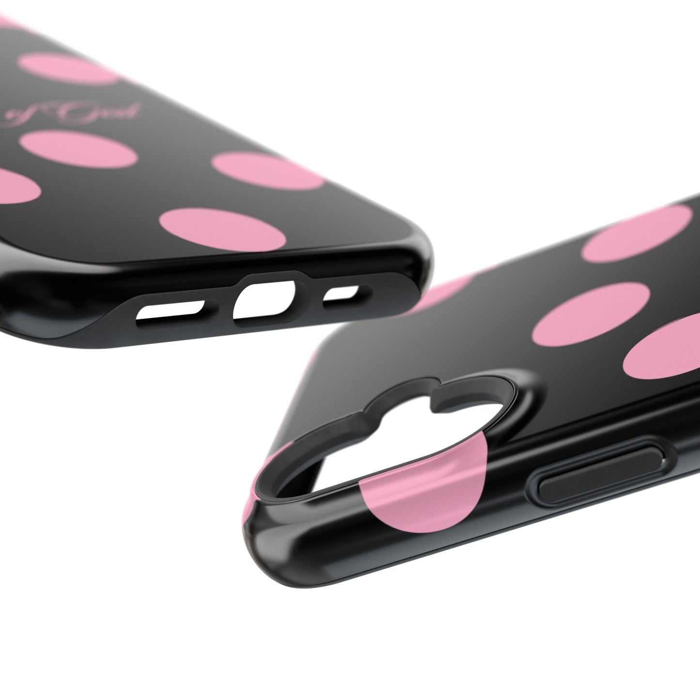Child of God Pink and Black Polka Dot MagSafe Phone Case